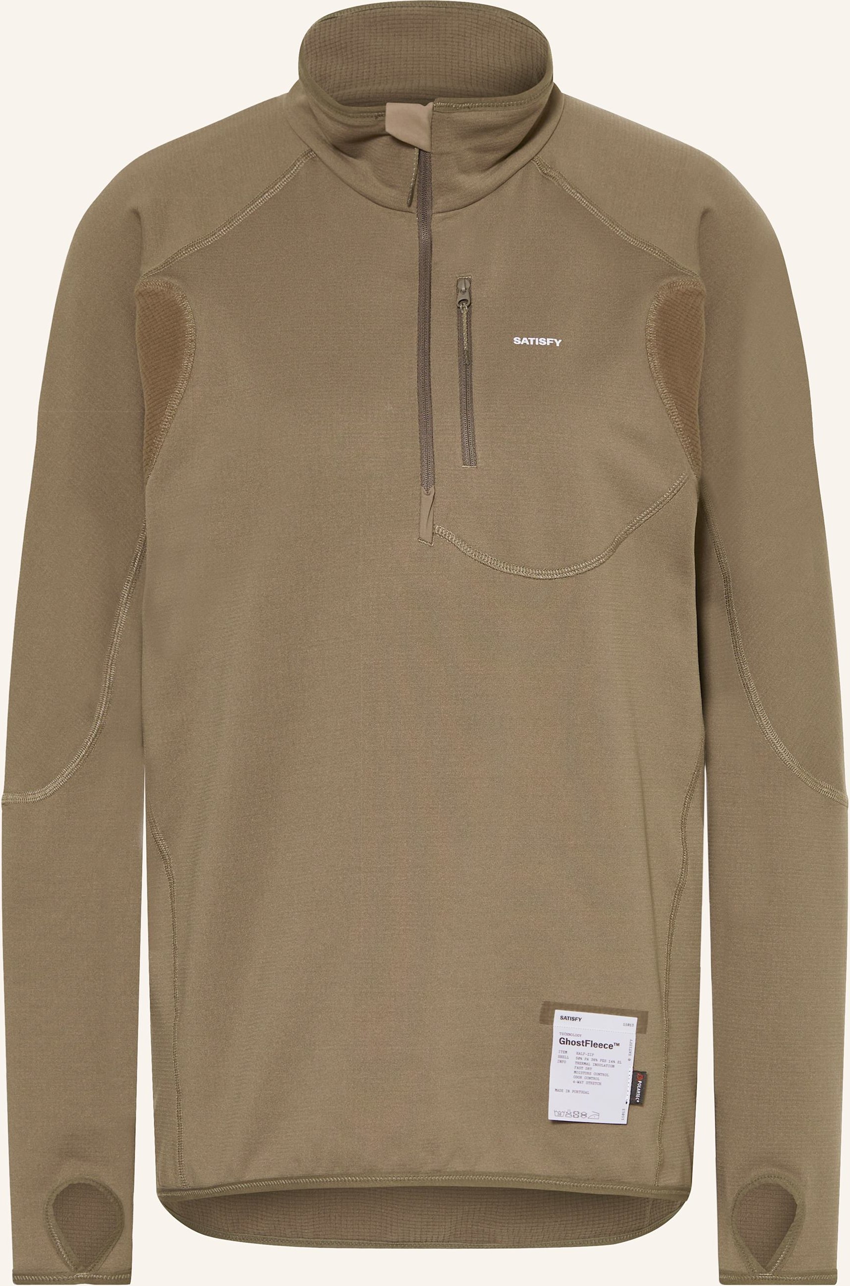 Satisfy Laufshirt Ghostfleece™ Half Zipp braun