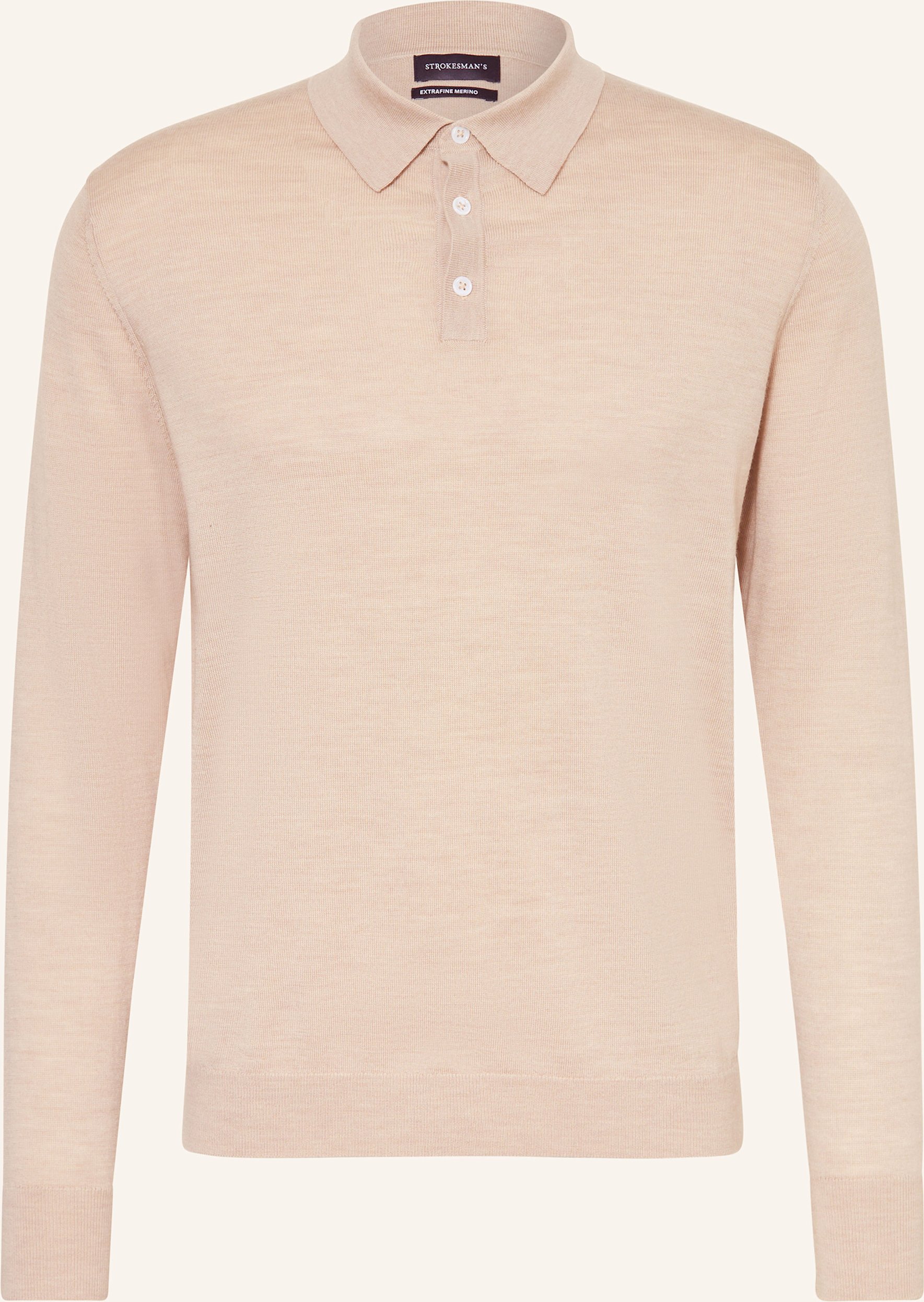Strokesman's Strick-Poloshirt Aus Merinowolle beige