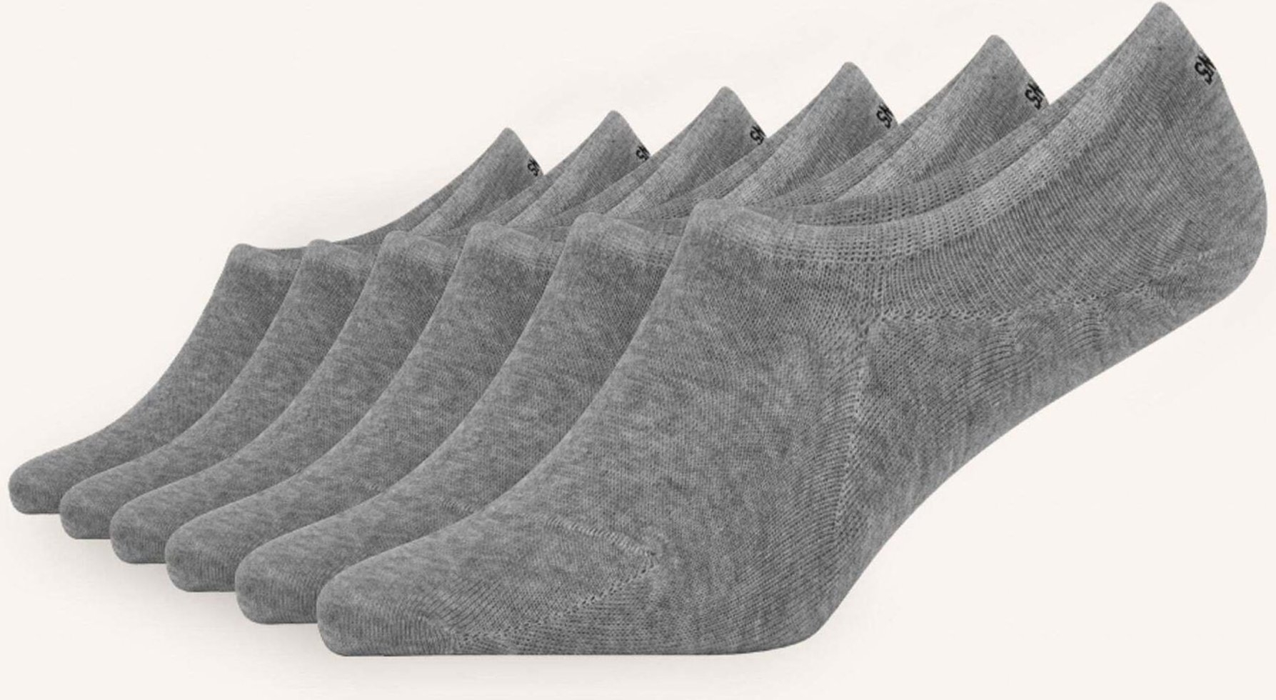 Snocks 6er-Pack Füßlinge grau