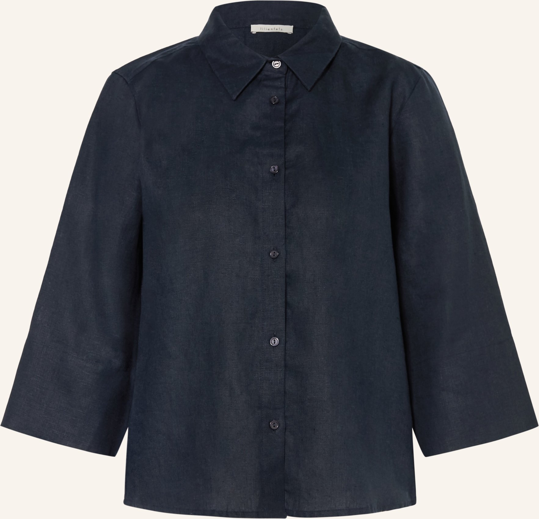 Lilienfels Hemdbluse Aus Leinen Mit 3/4-Arm blau