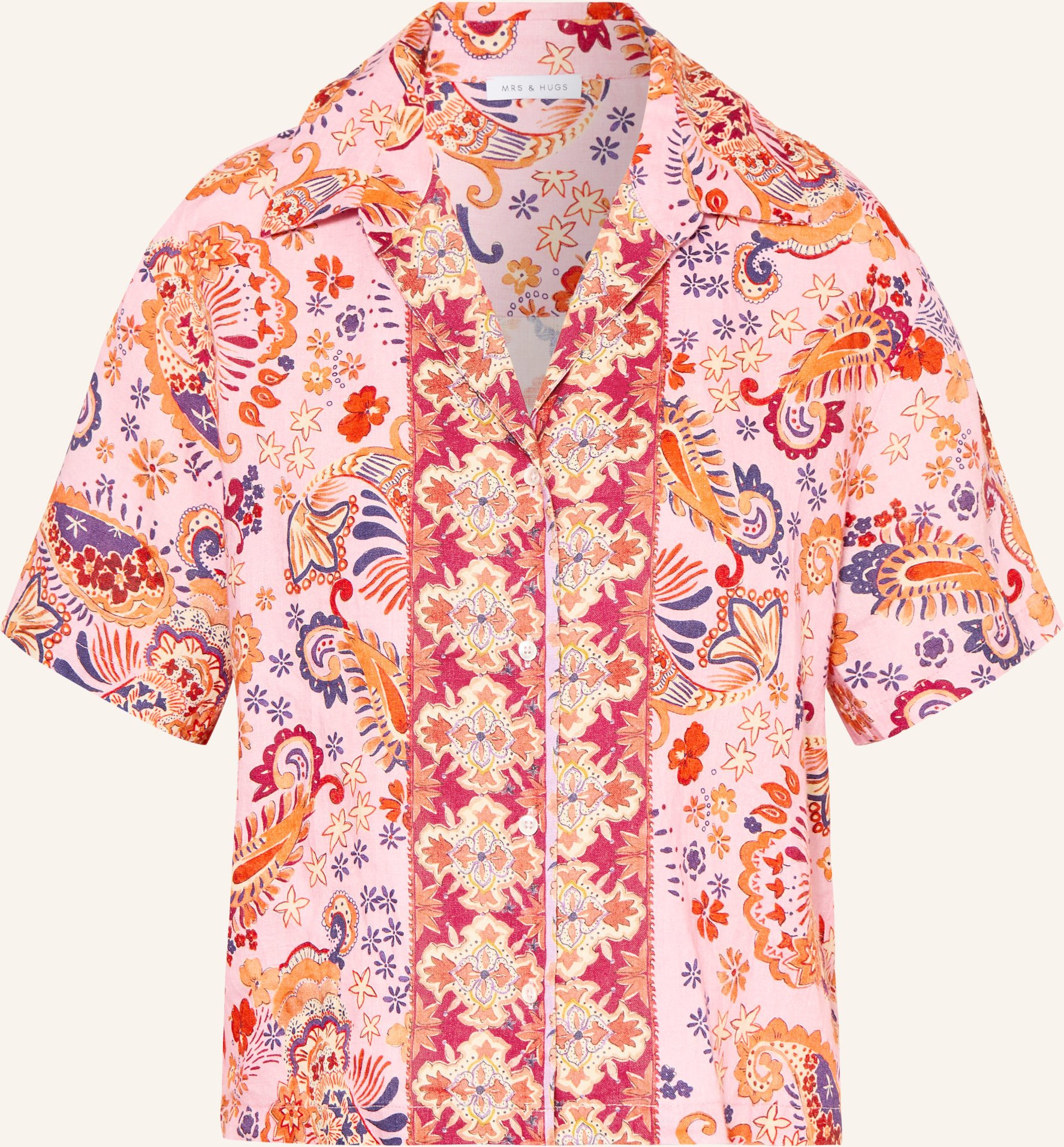 Mrs & Hugs Hemdbluse Aus Leinen rot