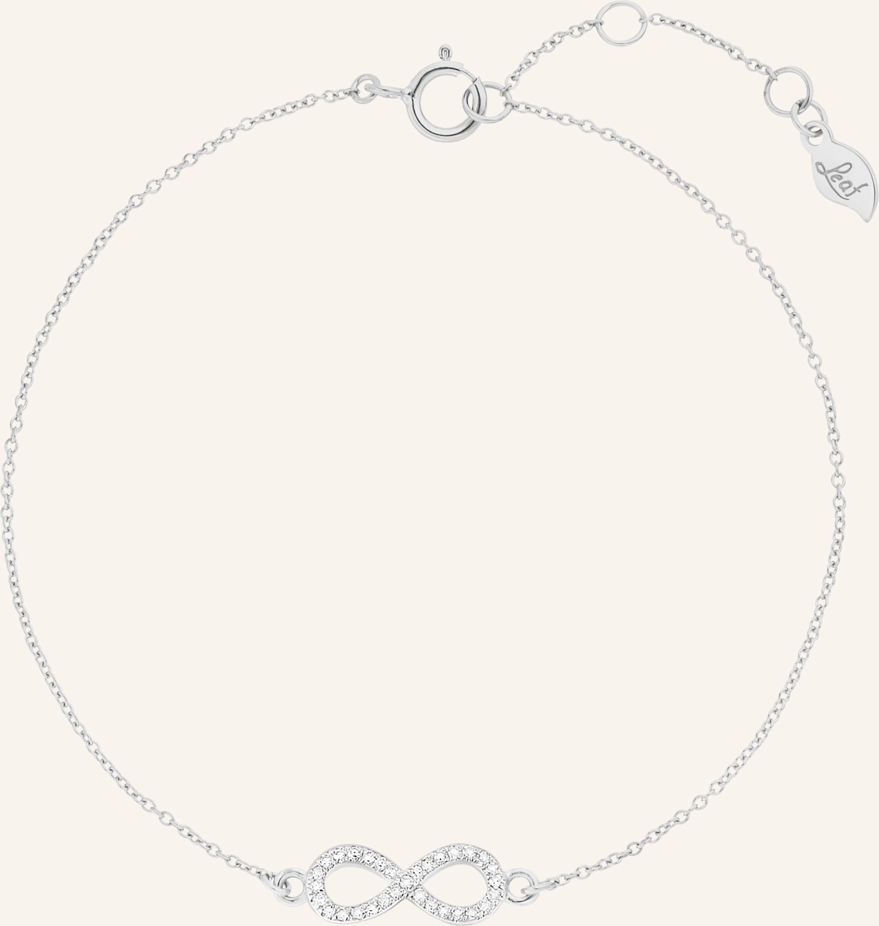Leaf Armband Infinity Aus 18 Karat Weißgold Mit Diamanten silber