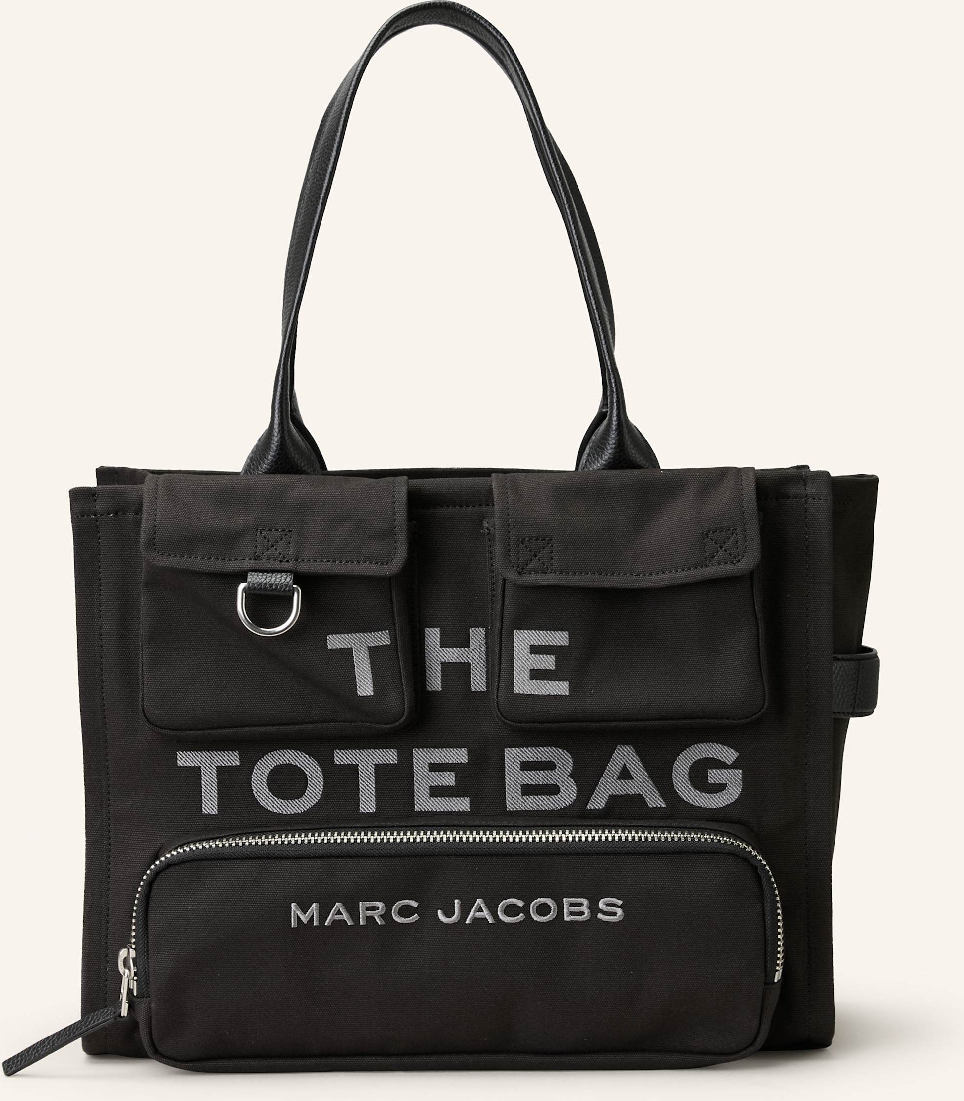 Thumbnail - Marc Jacobs Shopper The Large Cargo Canvas Tote Bag schwarz
