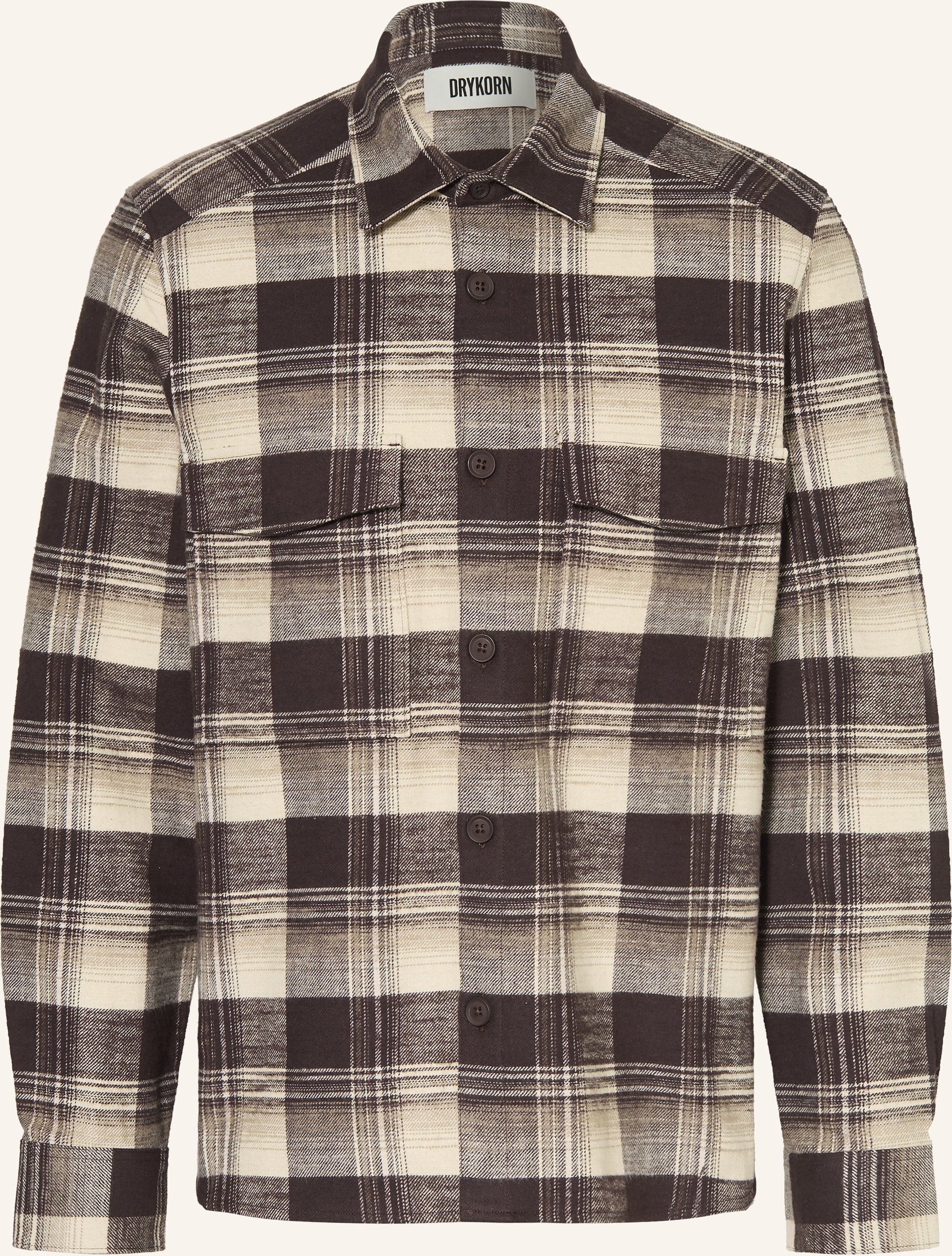 Drykorn Flanell-Overshirt Gunray braun