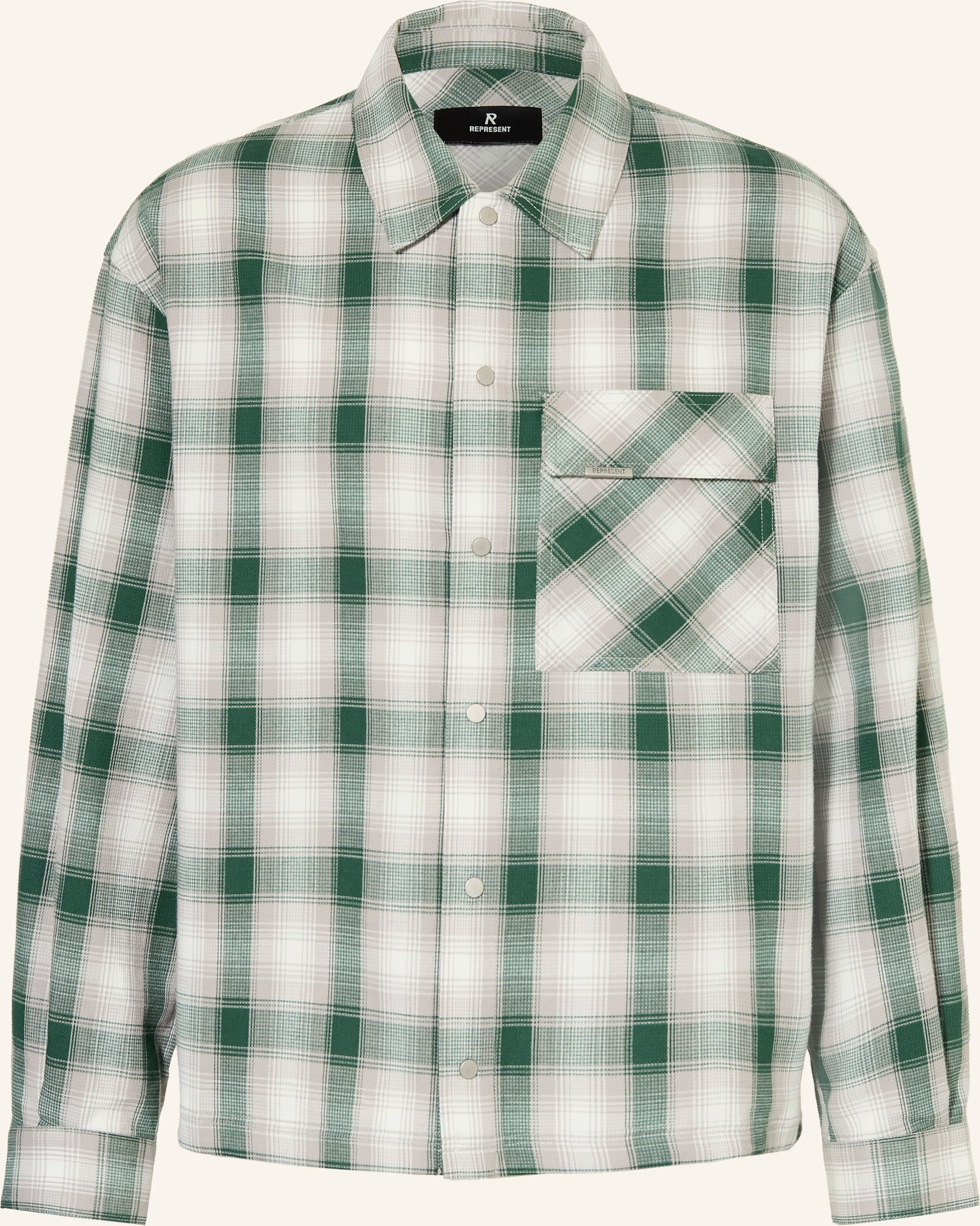 Represent Flanellhemd Comfort Fit gruen