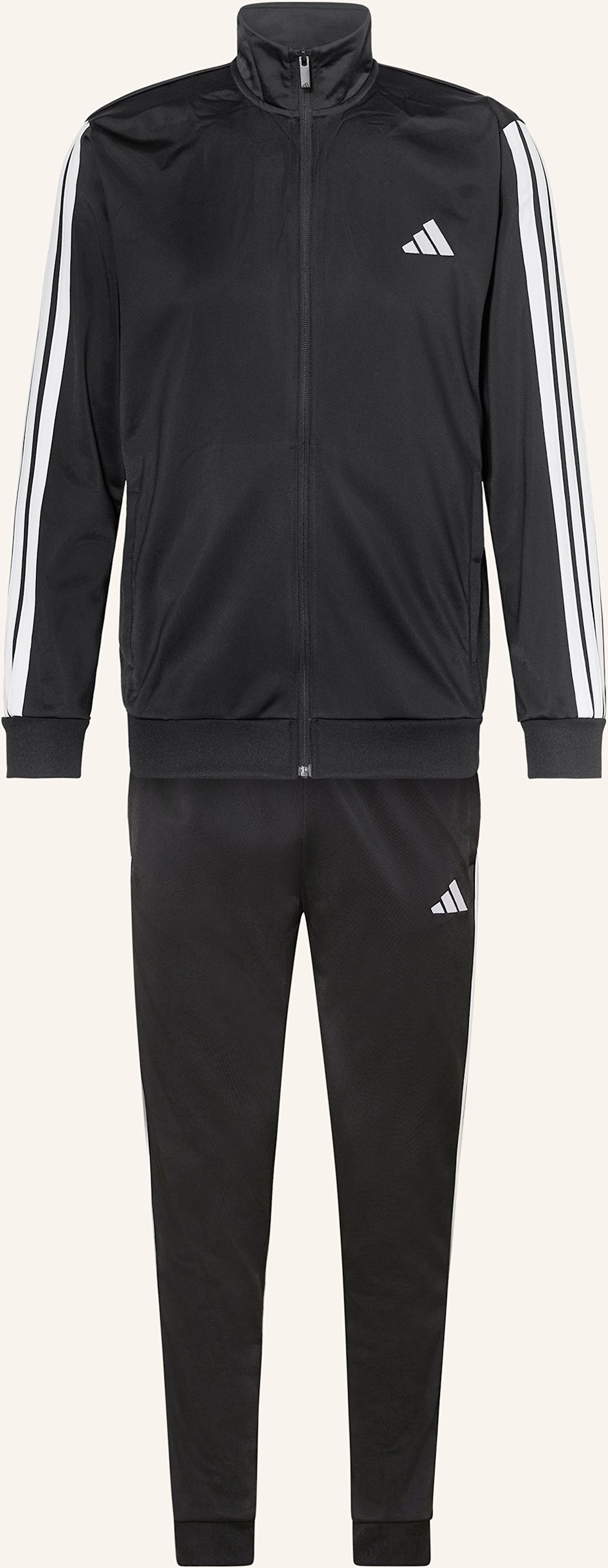 Thumbnail - Adidas Trainingsanzug 3 Stripes schwarz