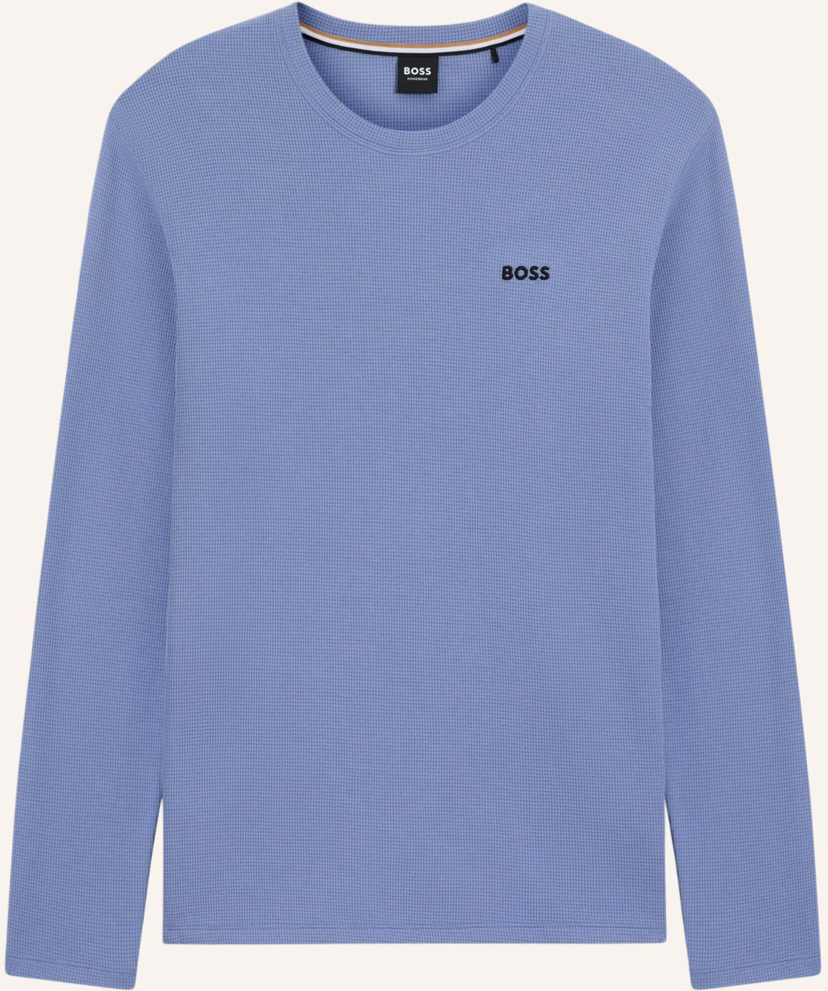 Boss Schlafshirt Waffle blau