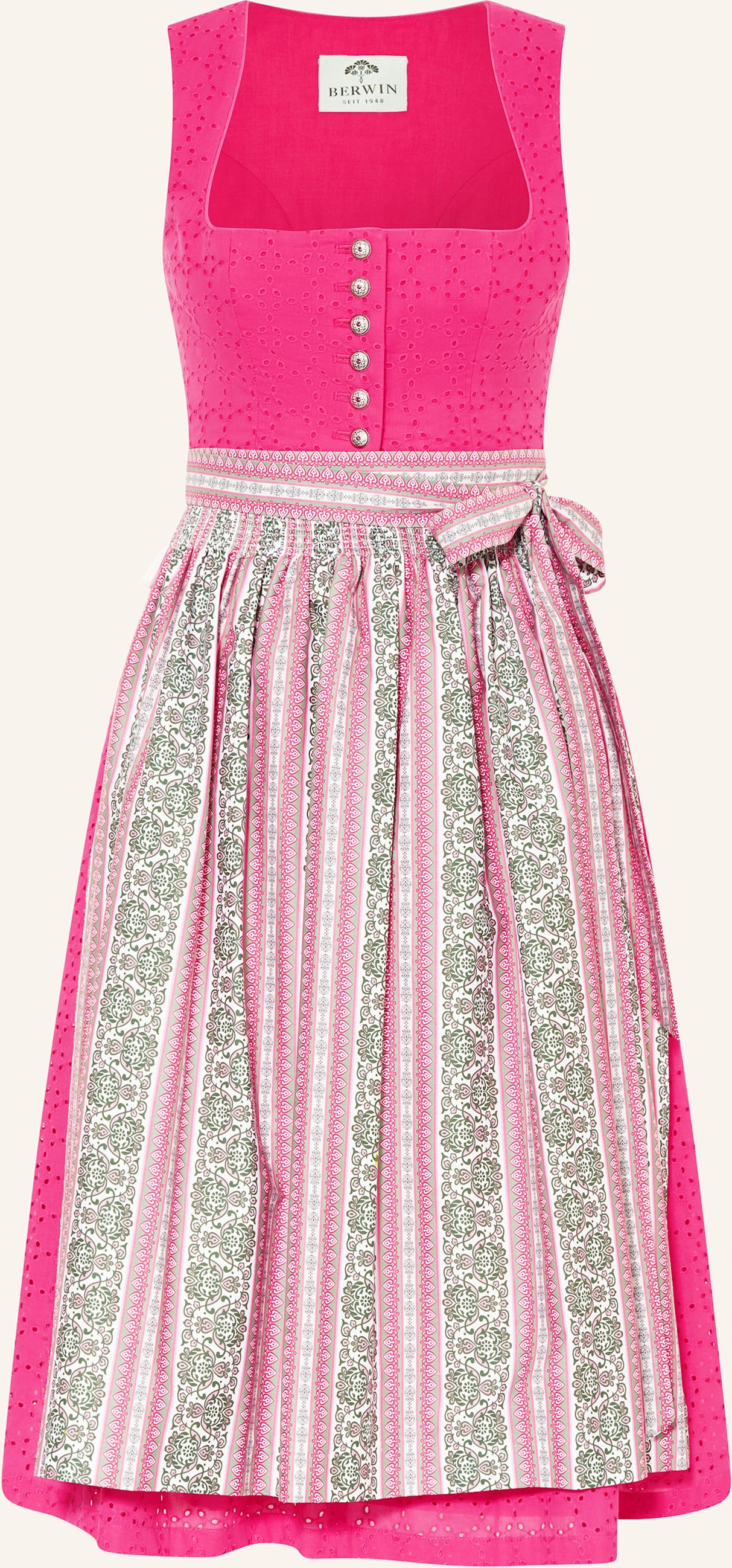 Berwin & Wolff Dirndl Aus Lochspitze pink