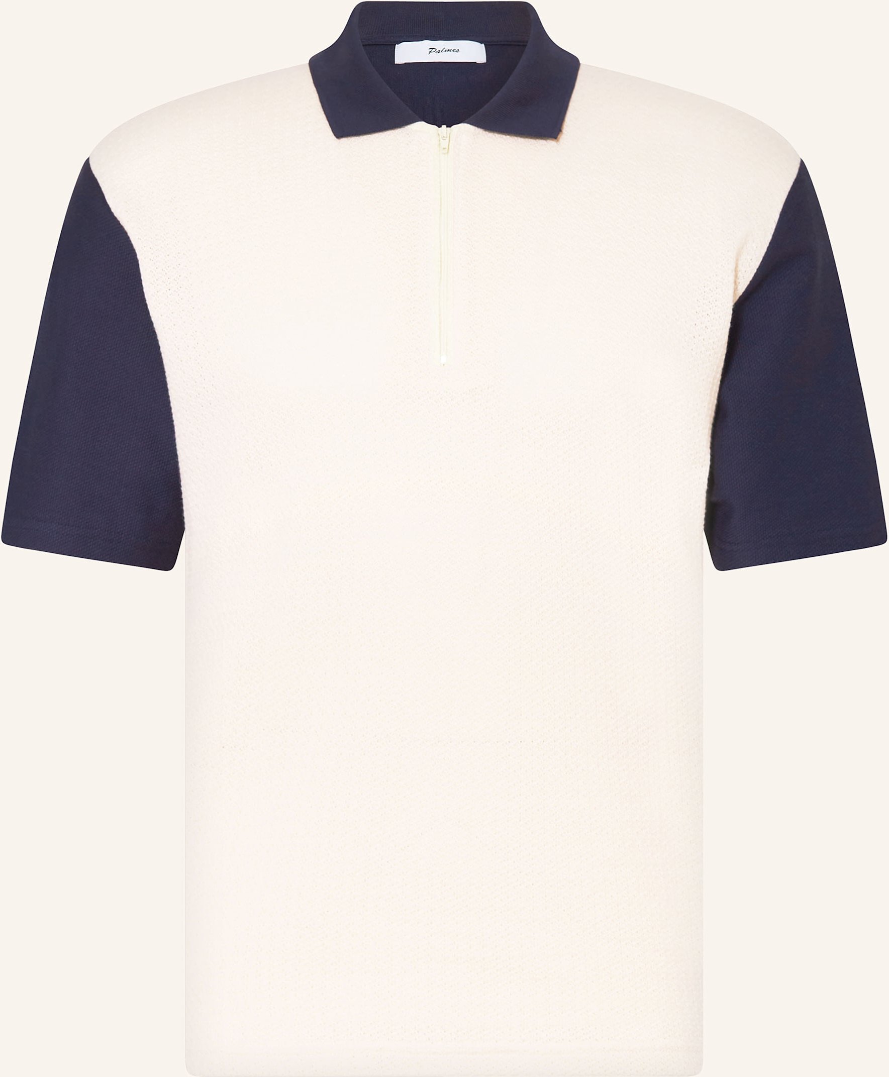Palmes Poloshirt Textured Zip Polo blau