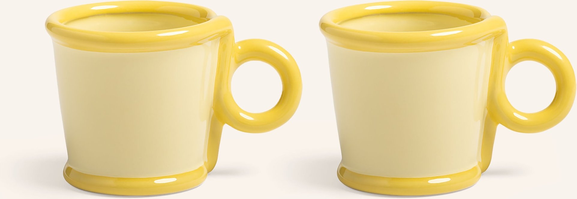 &K Amsterdam 2er-Set Espressotassen Loop gelb