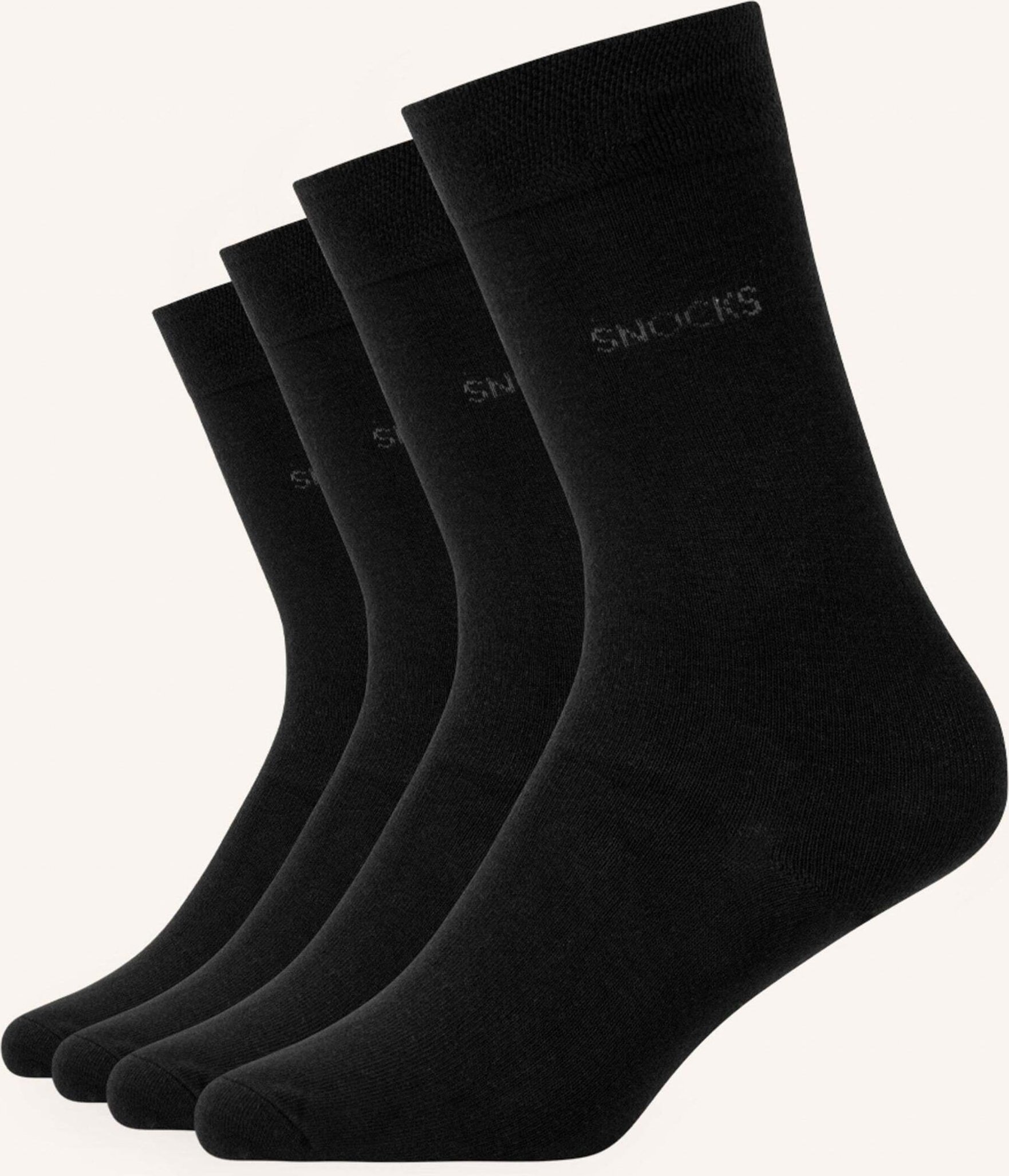 Snocks 4er-Pack Socken schwarz