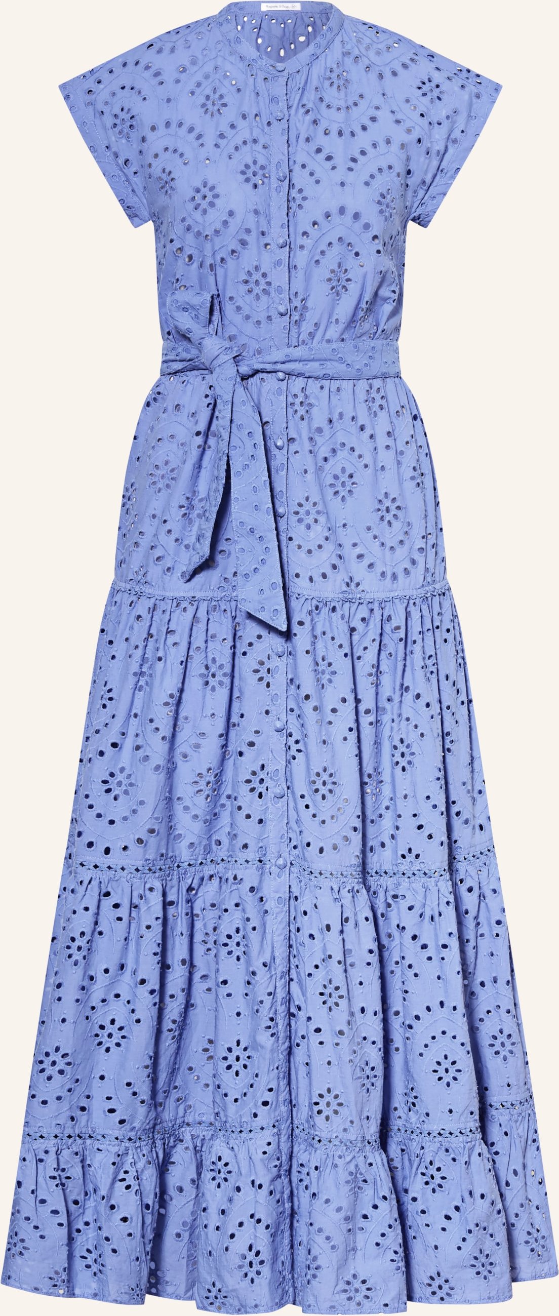 Poupette St Barth Strandkleid Kora Aus Lochspitze blau