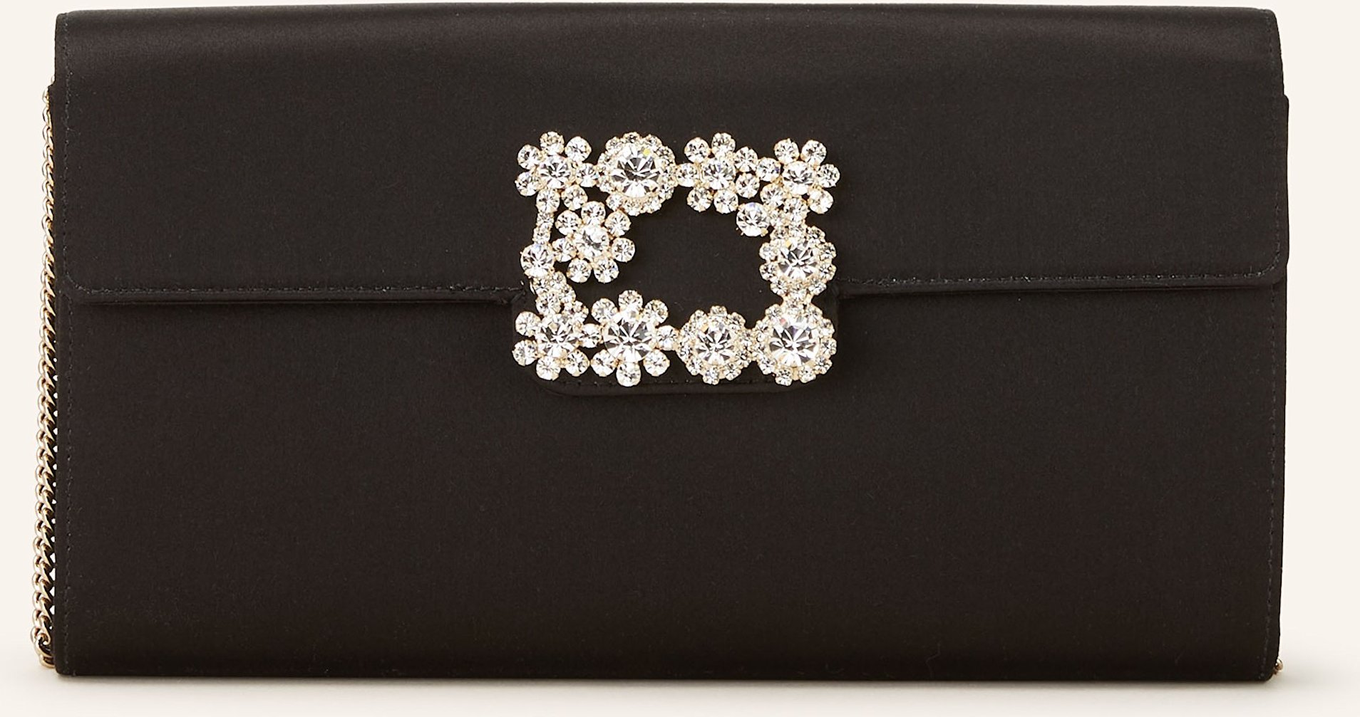 Roger Vivier Clutch Mit Schmucksteinen schwarz