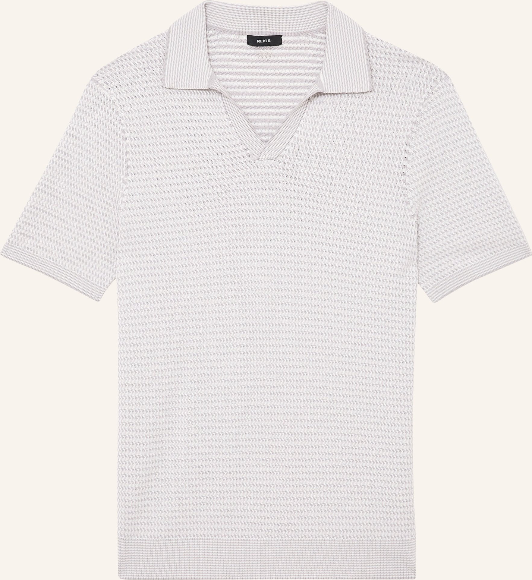 Reiss Strick-Poloshirt Redbury grau