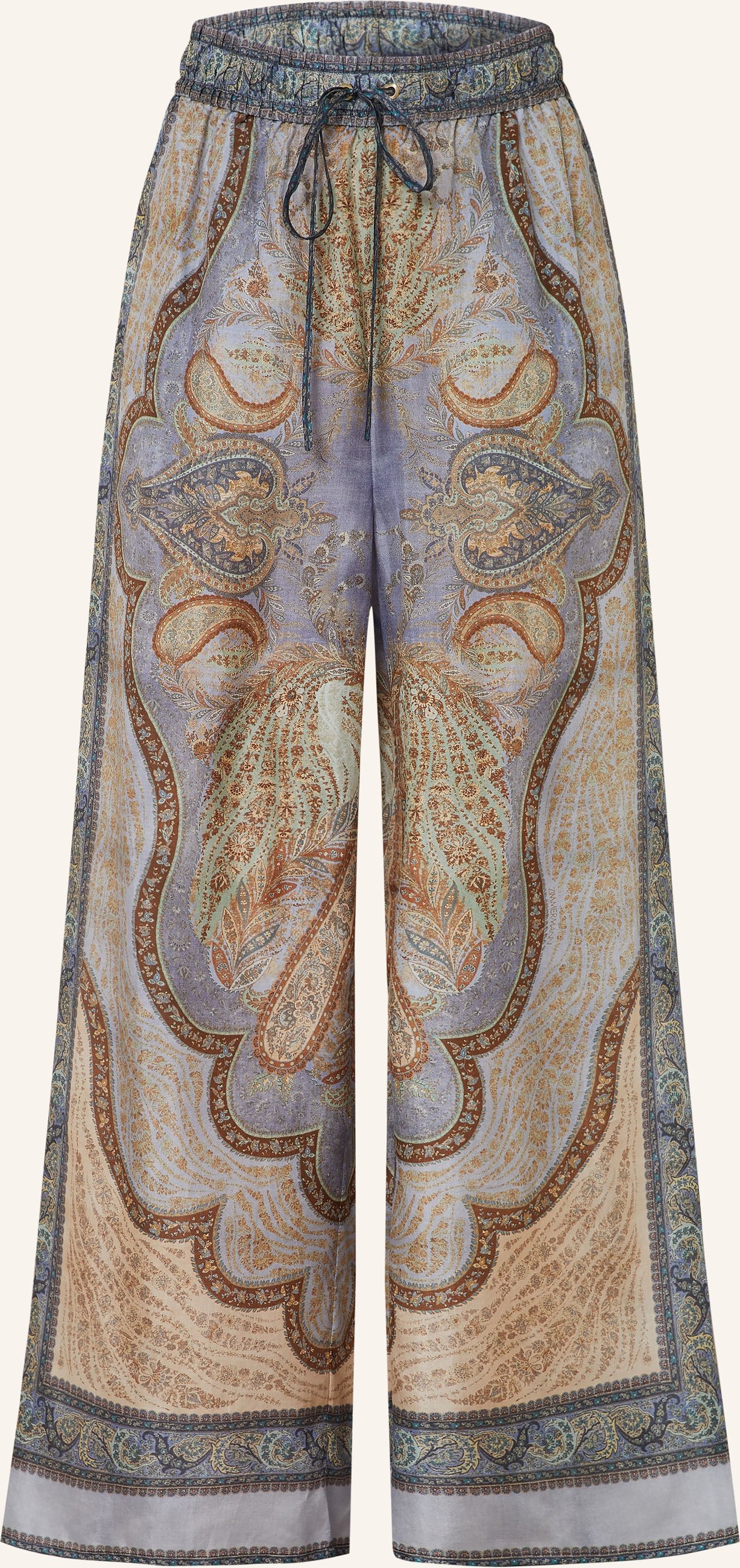 Zimmermann Marlenehose Wanderlust Aus Seide blau