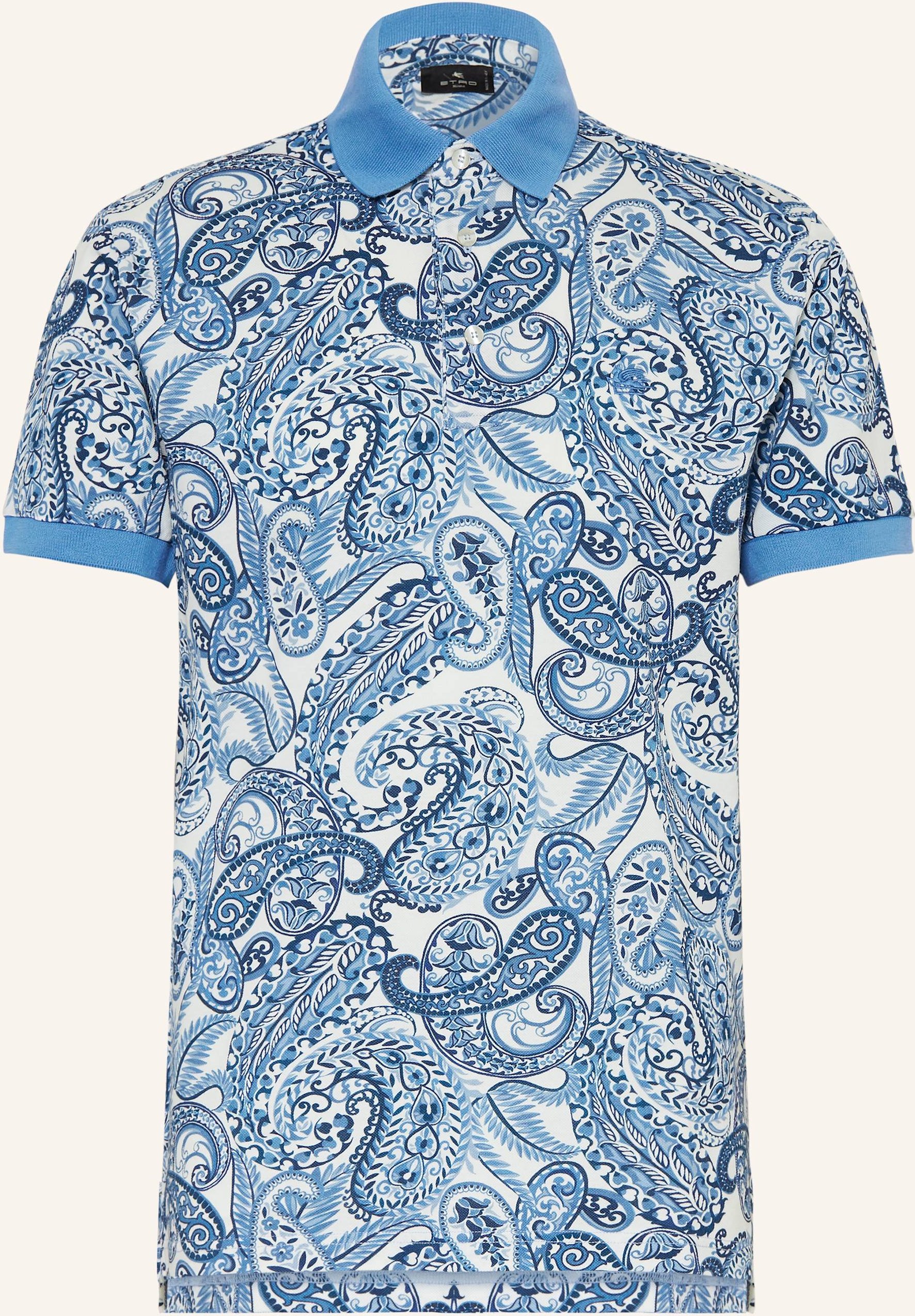Etro Piqué-Poloshirt Regular Fit blau