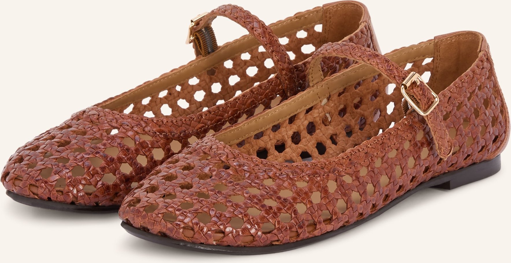 Billi Bi Mary-Jane-Ballerinas braun