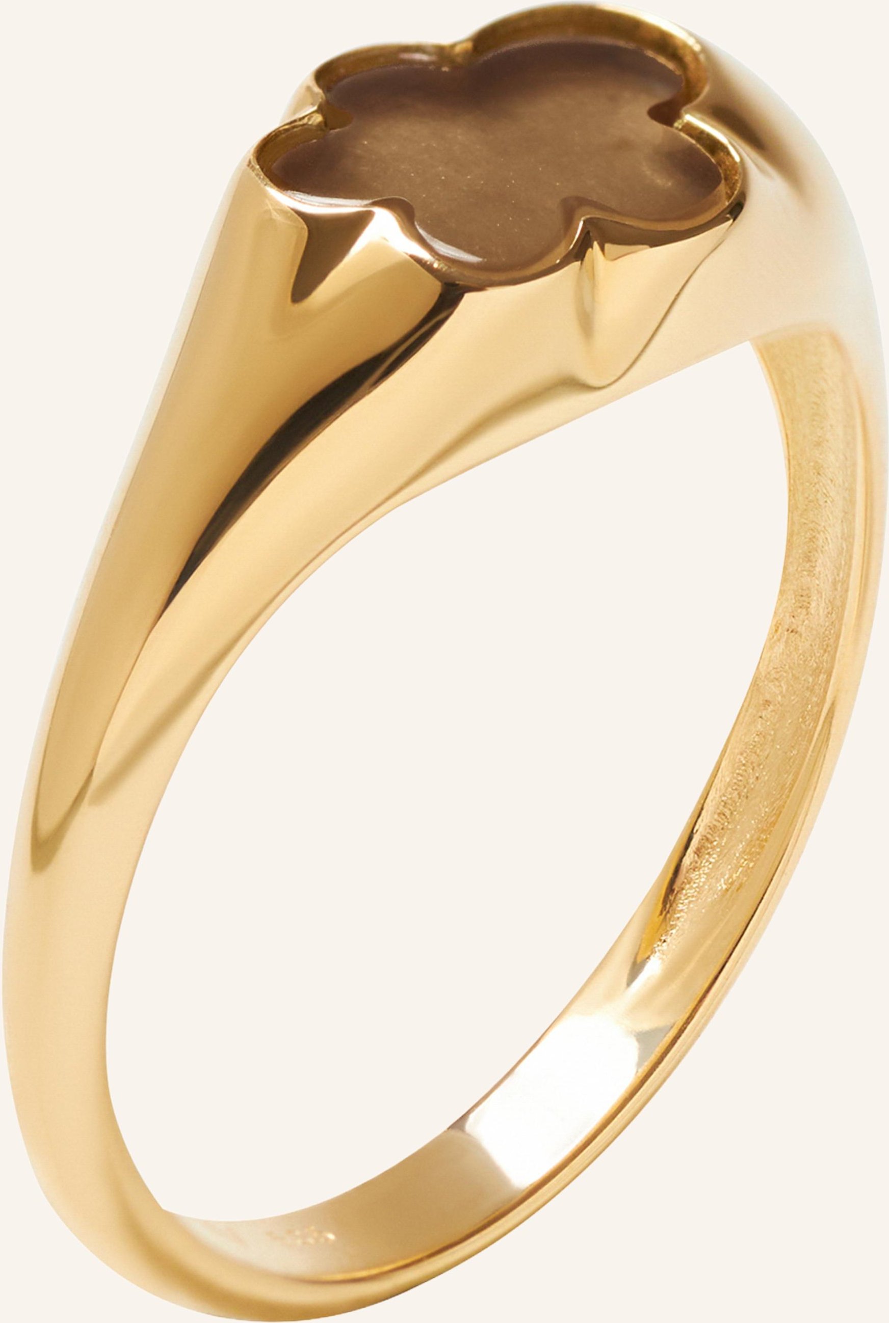 Vieri Ring Wolke Flach Rauchquarz gold