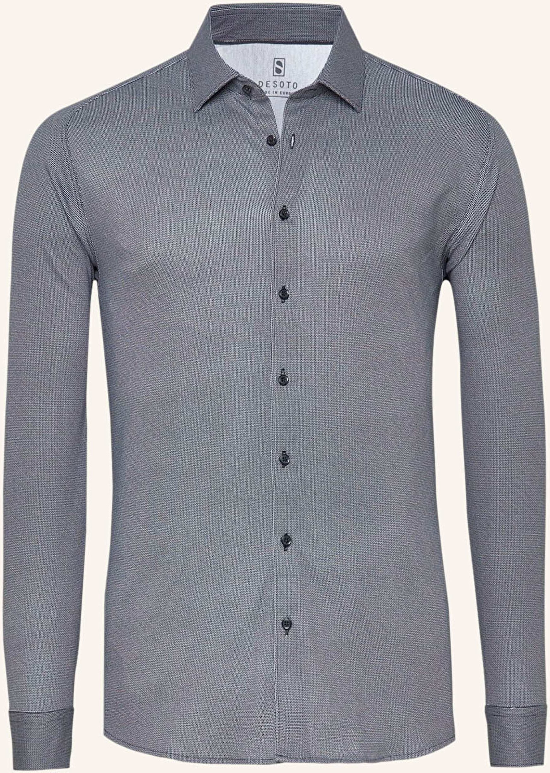 Desoto Jerseyhemd Slim Fit schwarz