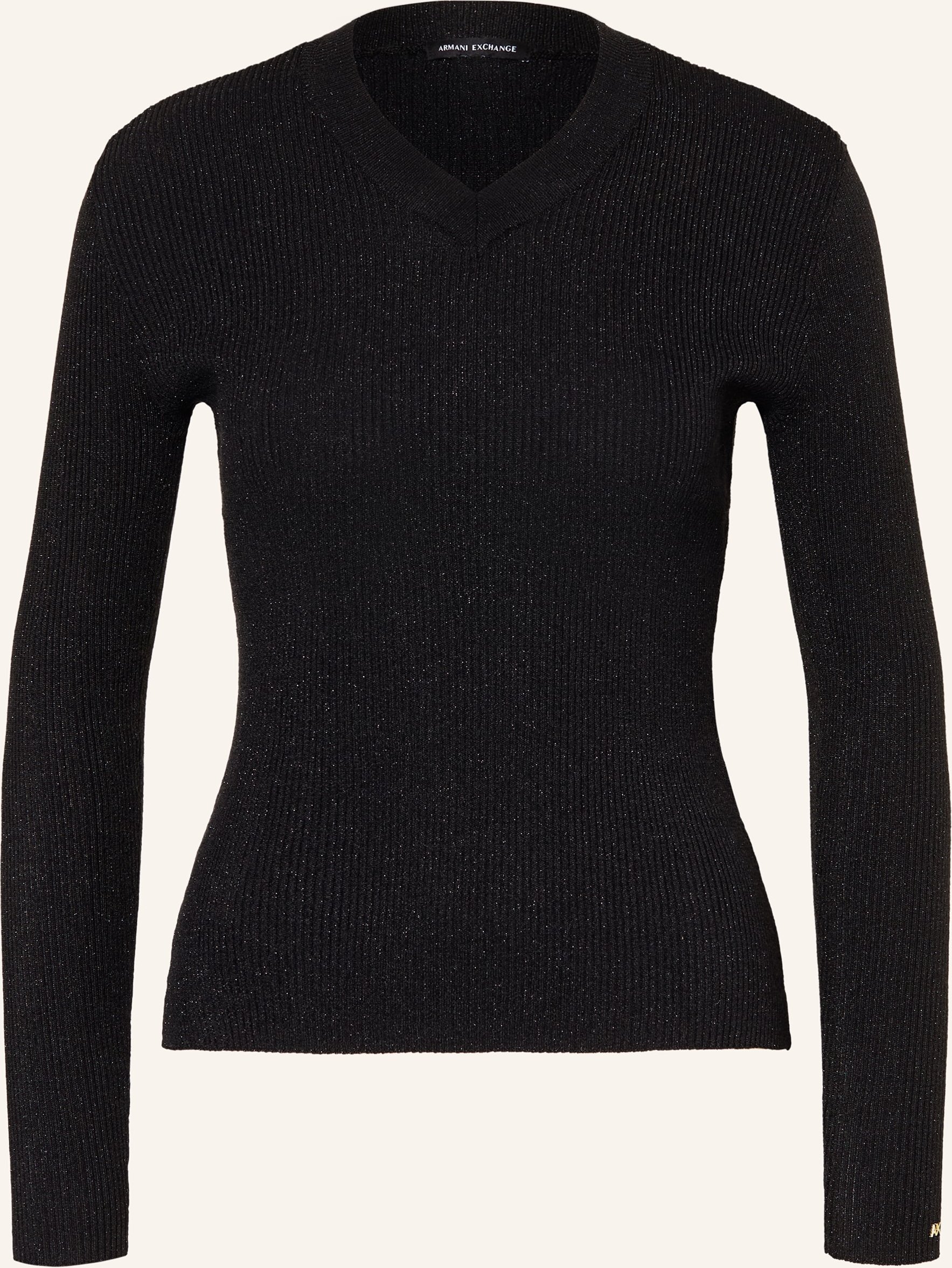 Armani Exchange Longsleeve Mit Glitzergarn schwarz