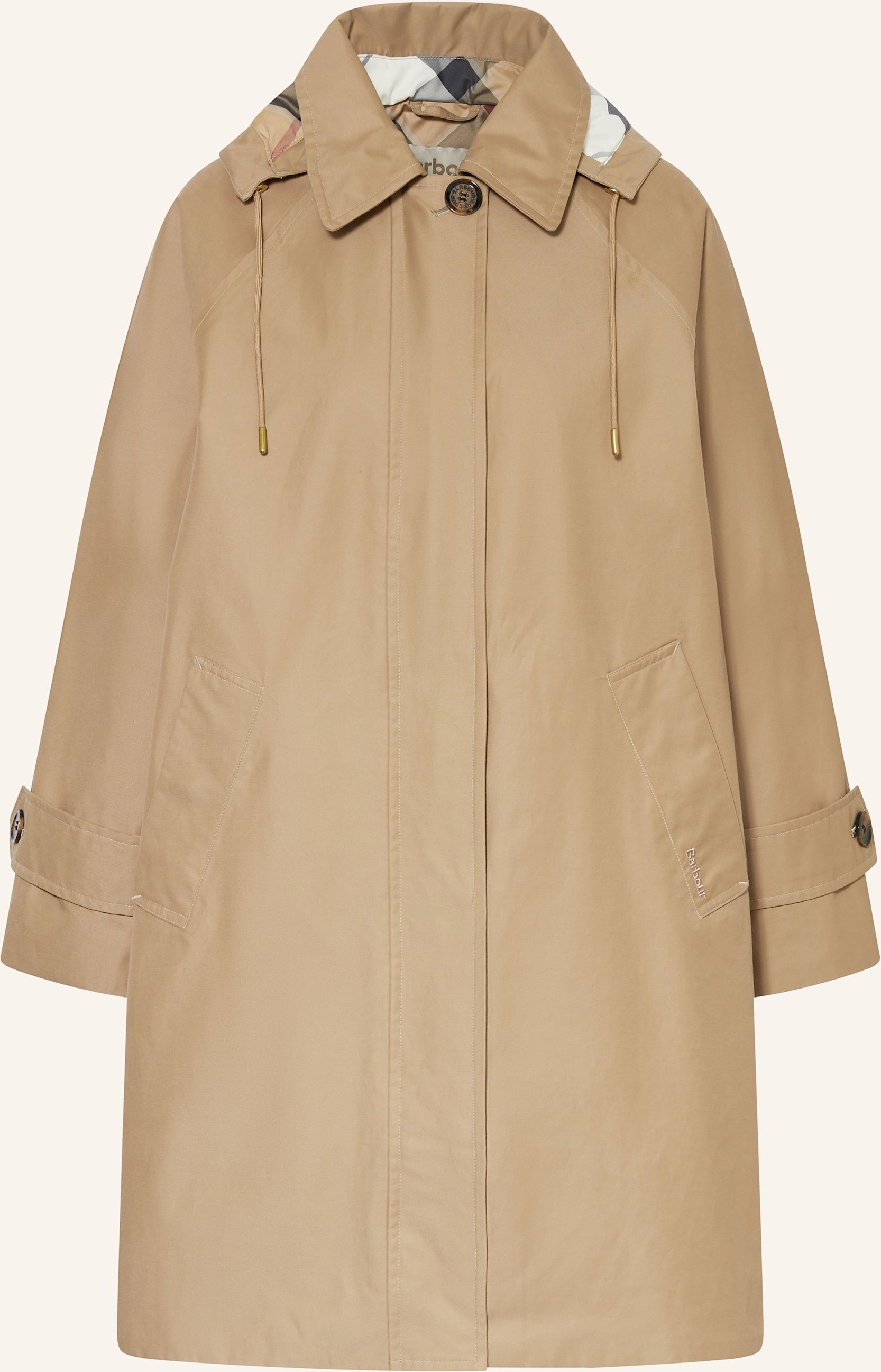 Barbour Regenmantel Sadie Mit Abnehmbarer Kapuze beige