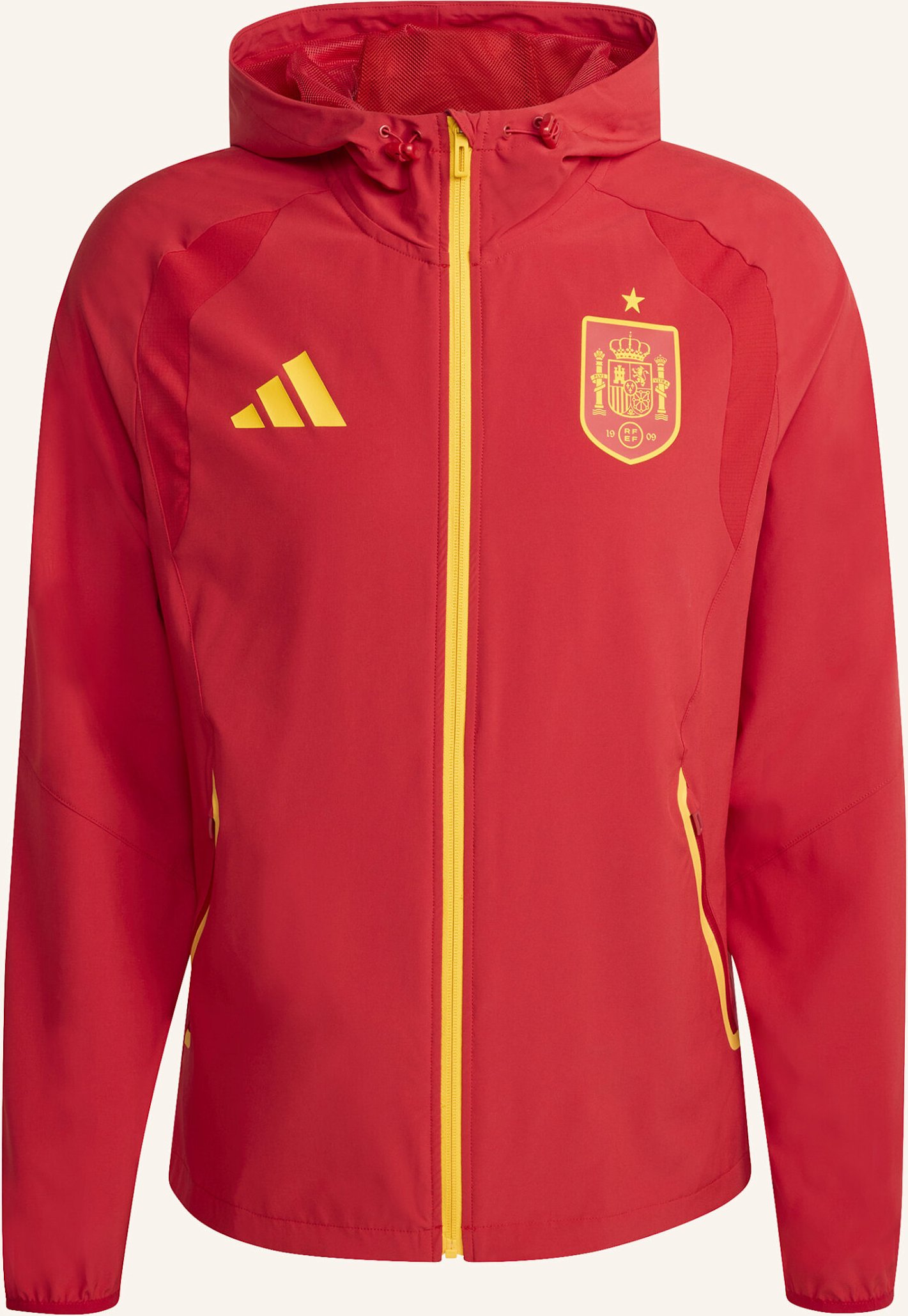 Adidas Spanien Tiro Travel Windbreaker Mit Durchgehendem Reissverschluss rot