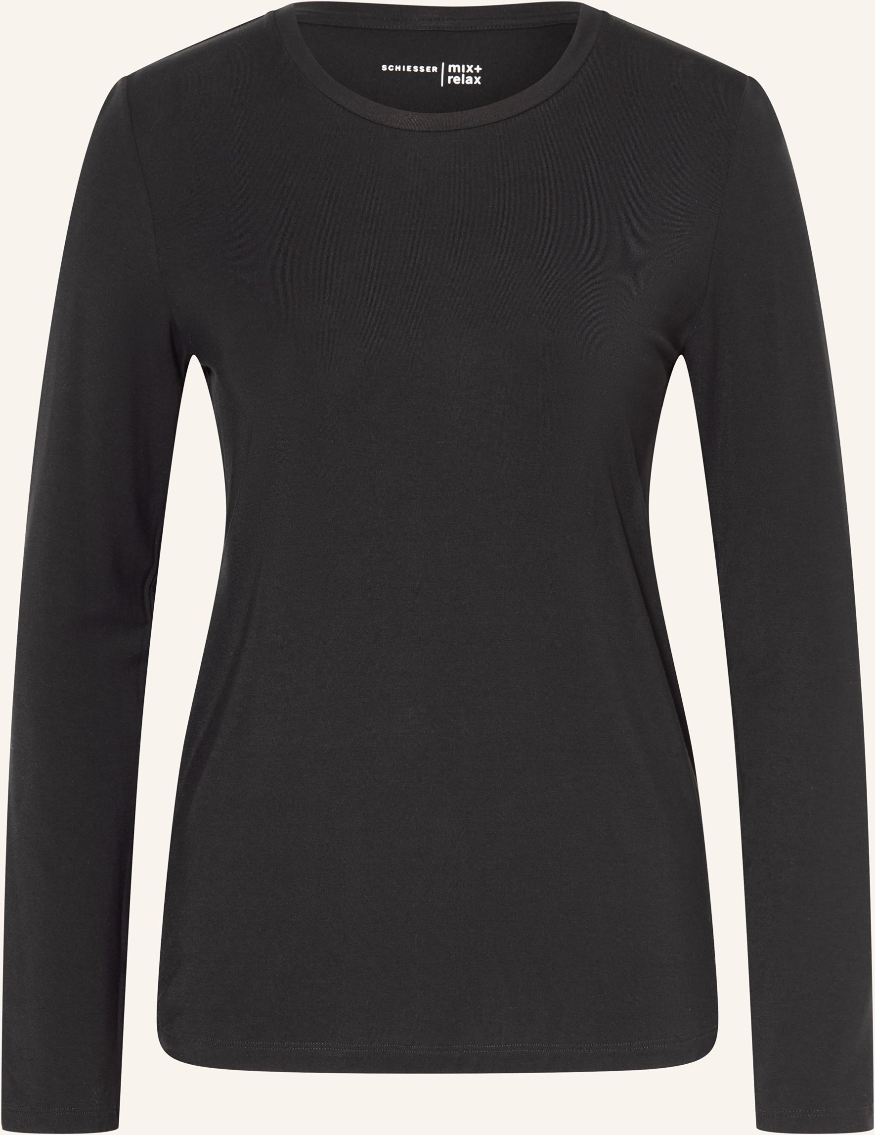 Schiesser Schlafshirt Mix+Relax schwarz