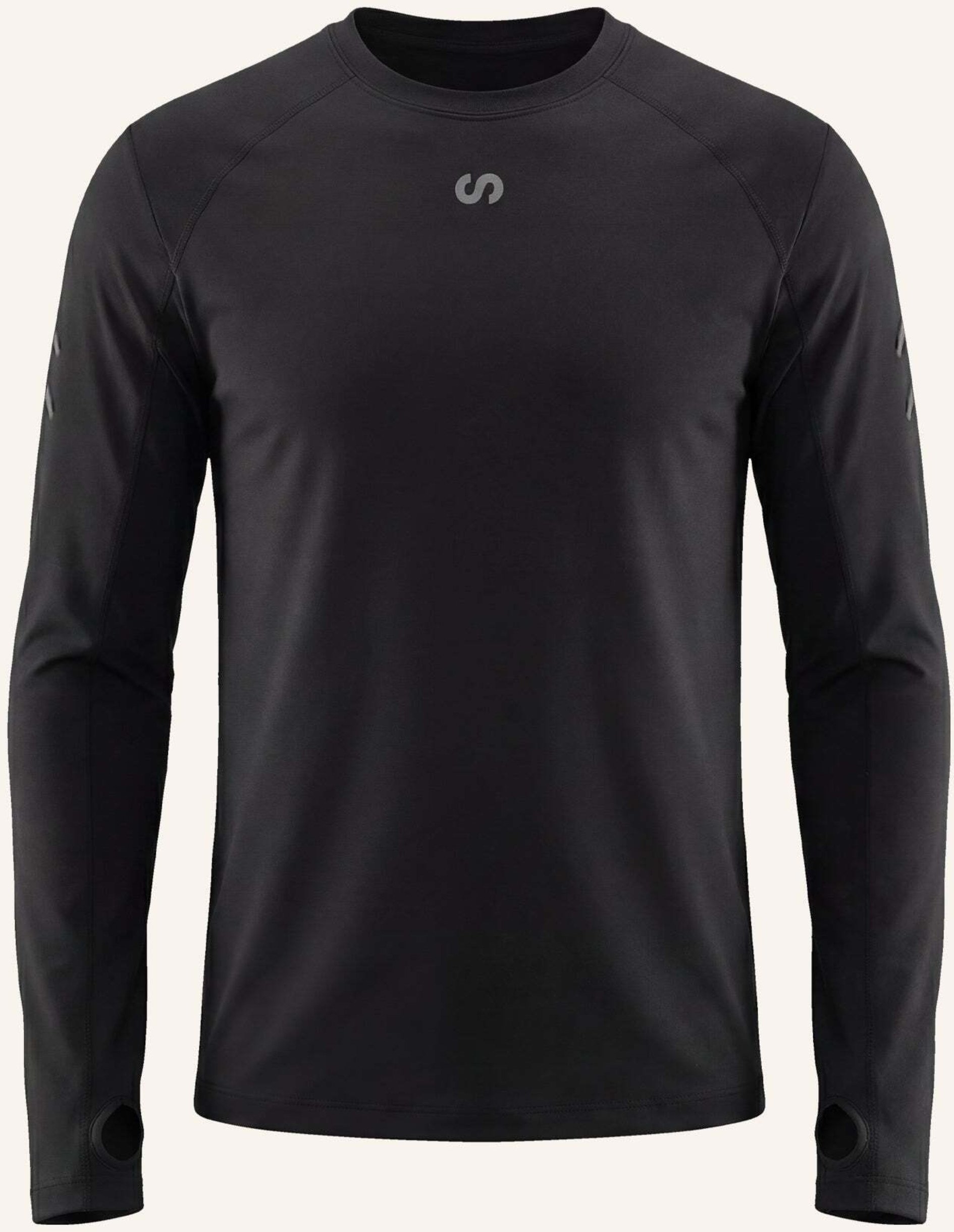 Snocks Laufshirt Langarm Herren schwarz