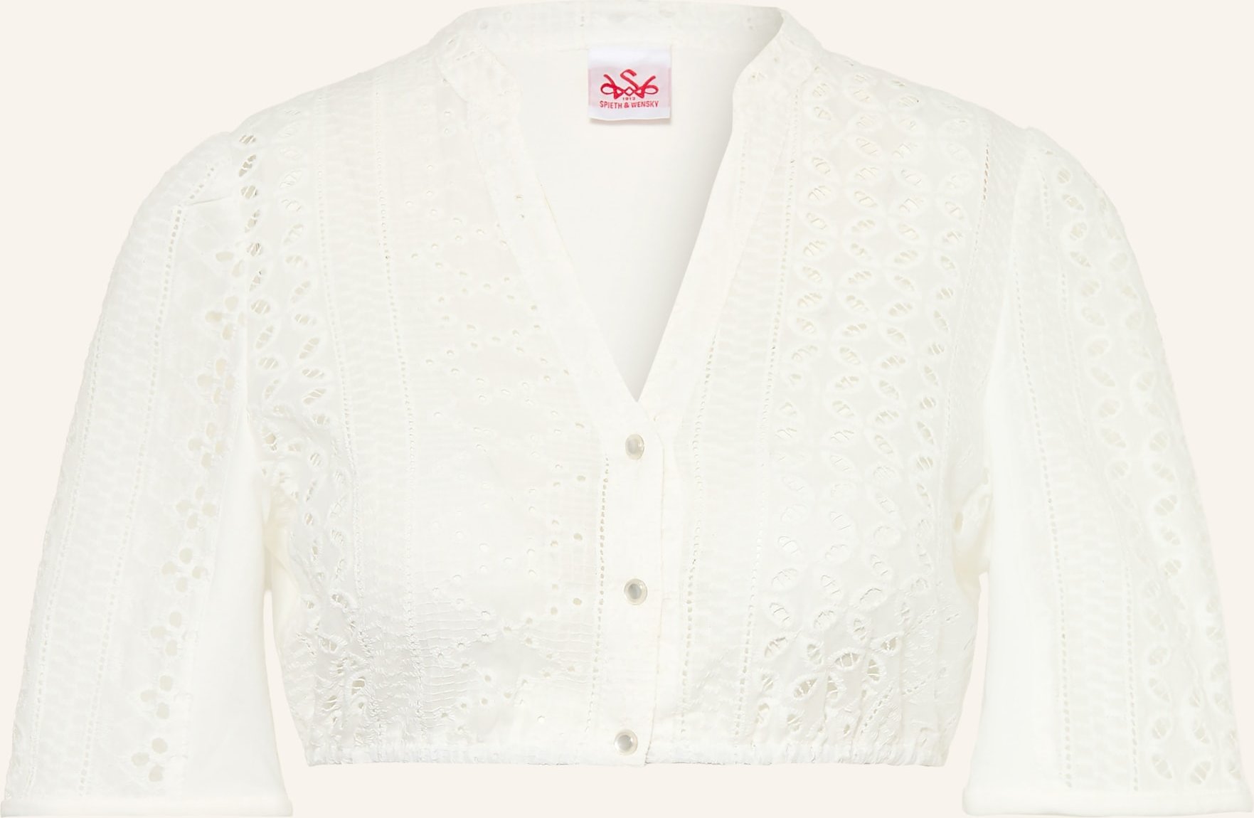 Spieth & Wensky Dirndlbluse Hilke Mit Lochspitze weiss