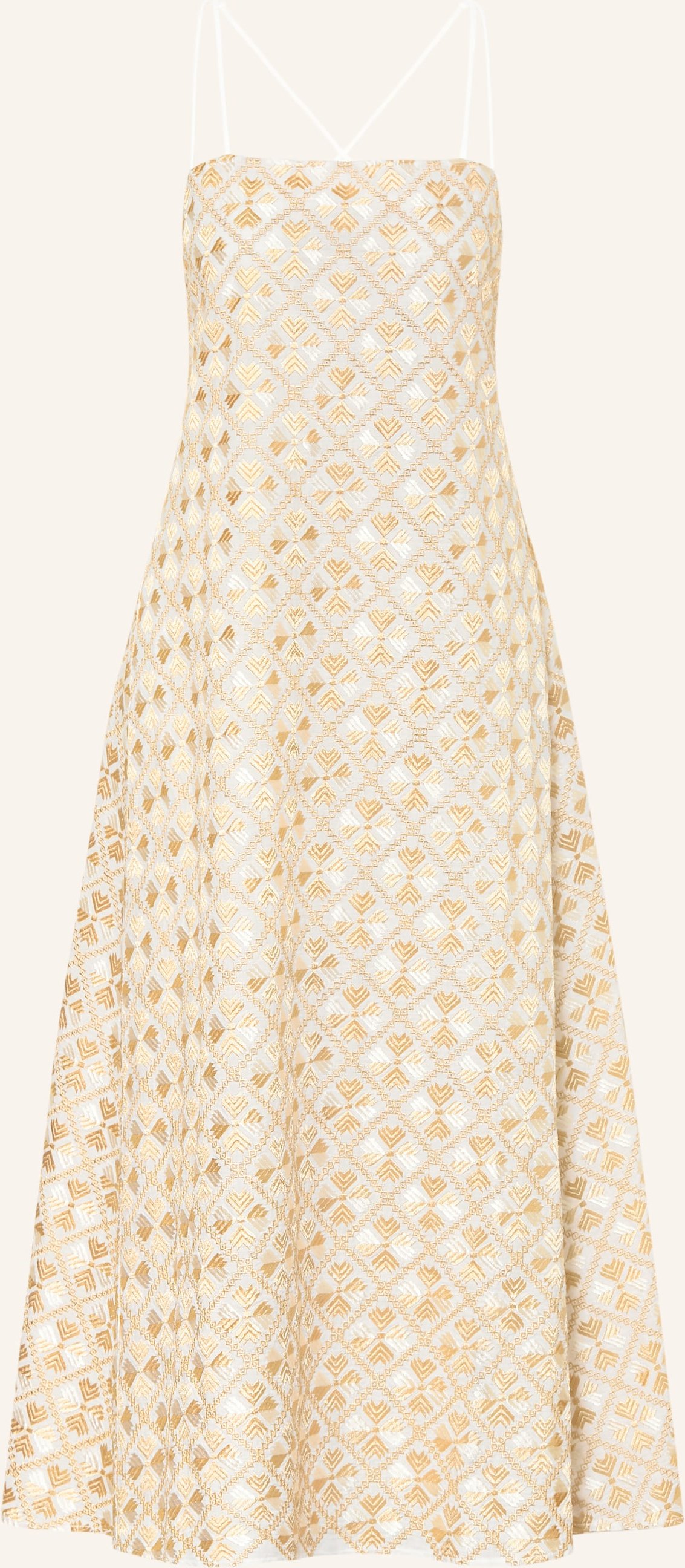 Greek Archaic Kori Strandkleid Maxi Flakes weiss