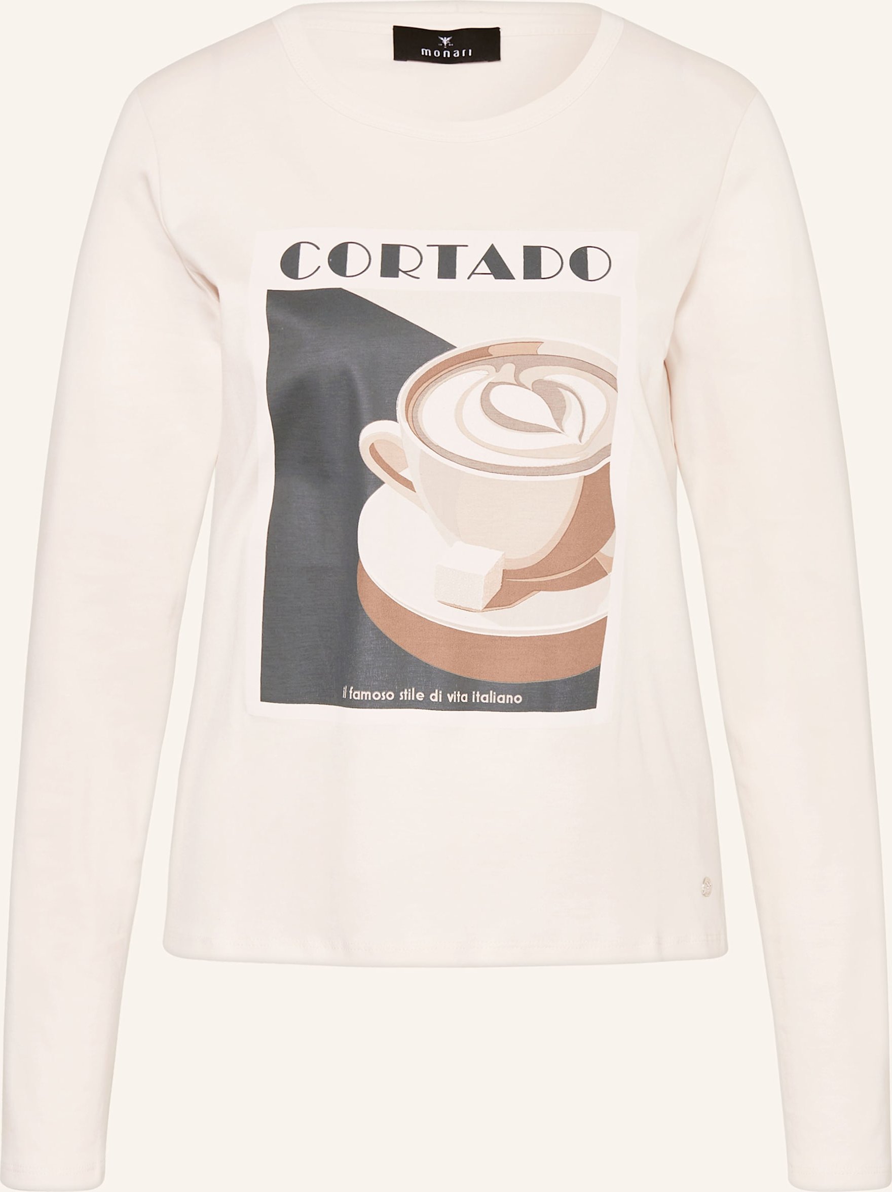 Thumbnail - Monari Longsleeve Mit Schmucksteinen beige