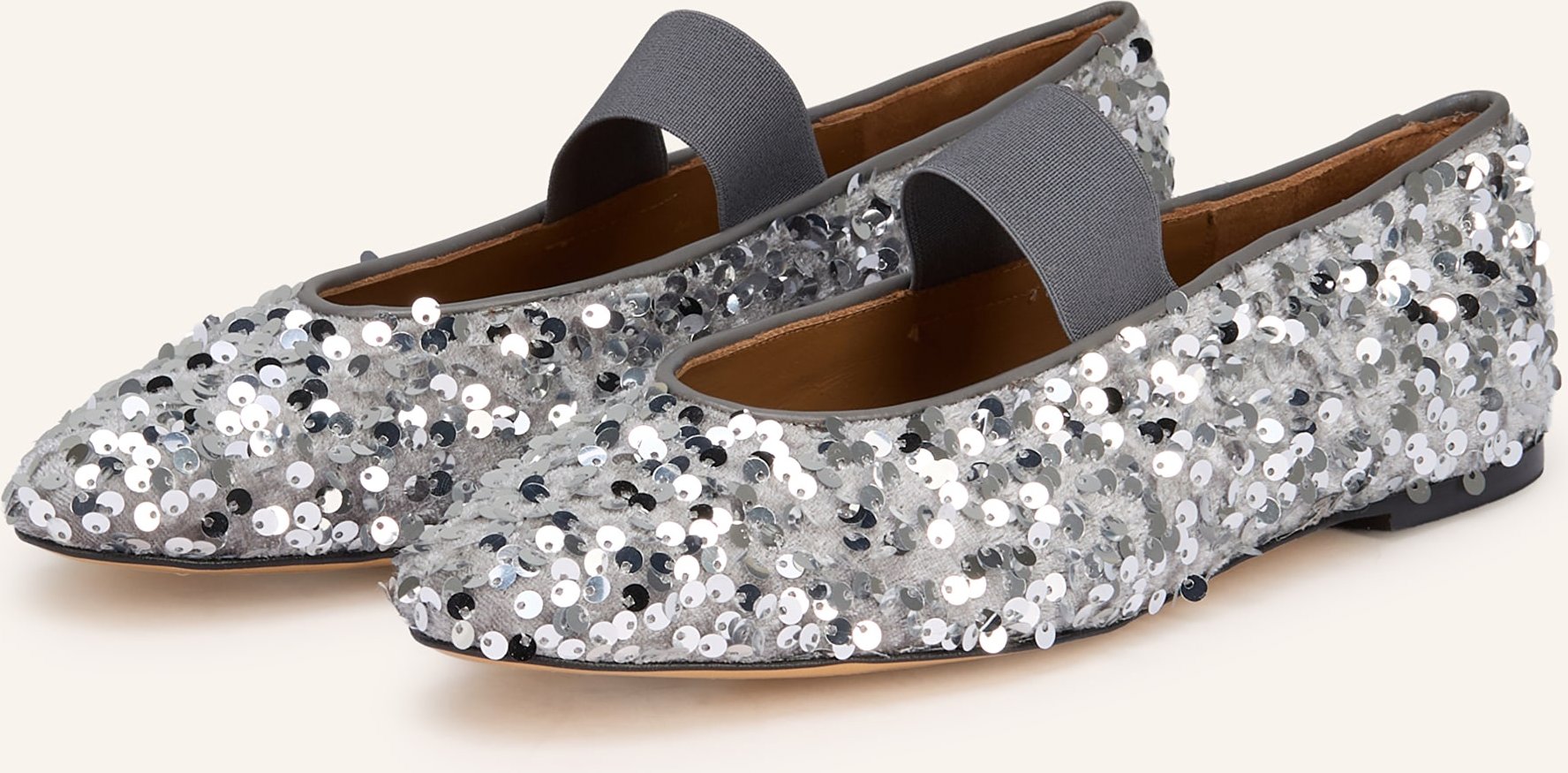 Flattered Mary-Jane-Ballerinas Bree Mit Pailletten silber