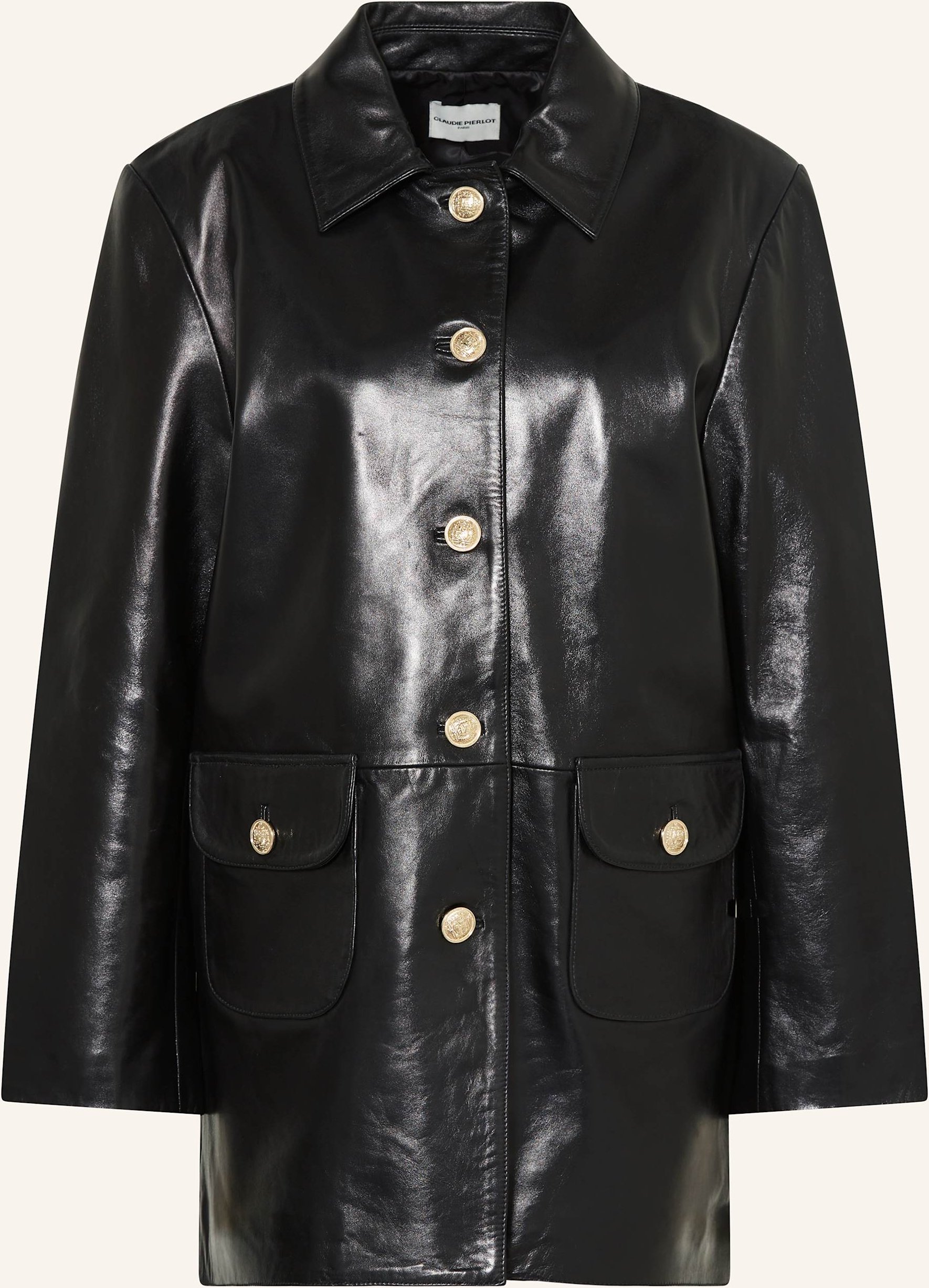 Claudie Pierlot Lederjacke schwarz