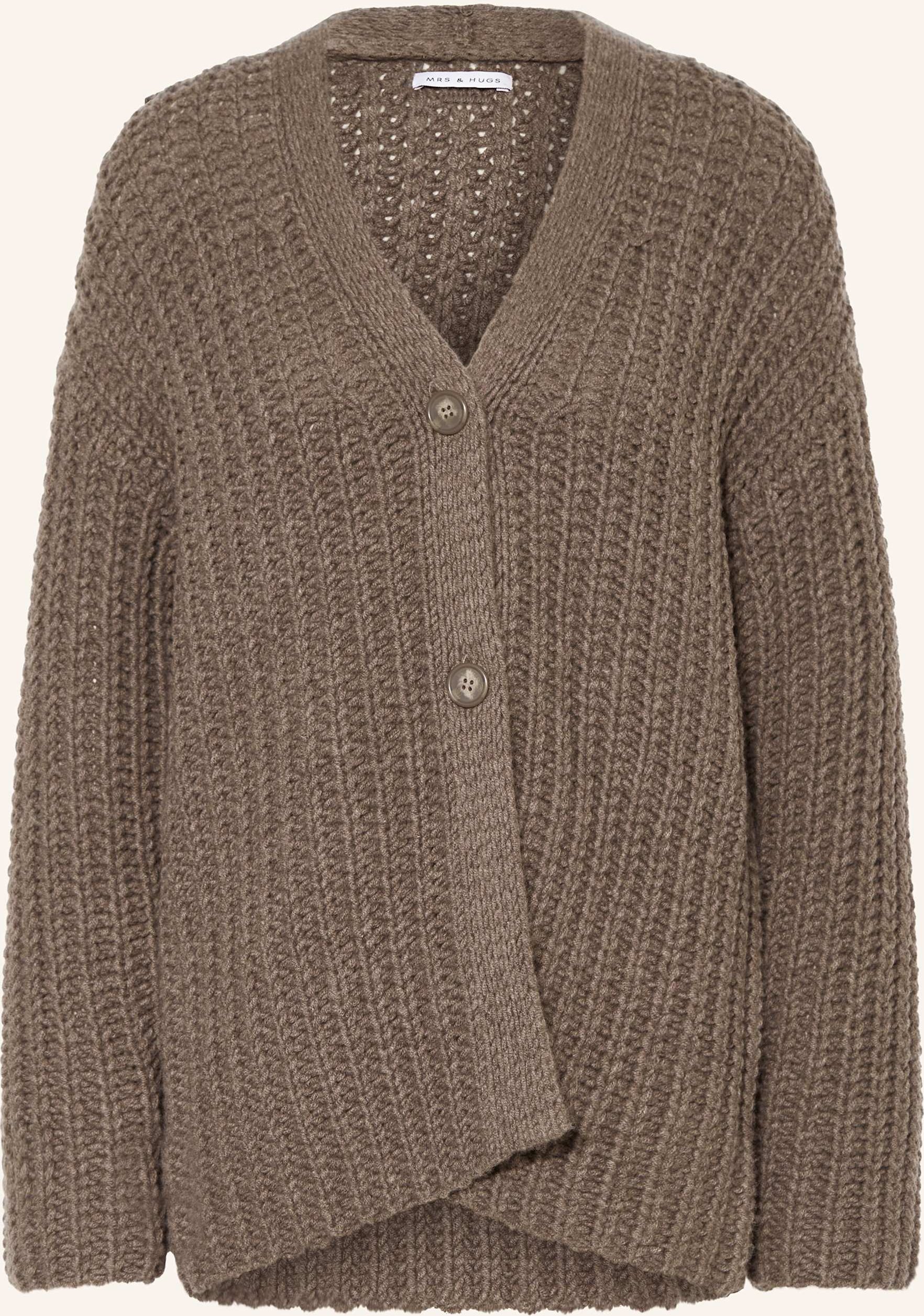 Mrs & Hugs Strickjacke Mit Cashmere braun