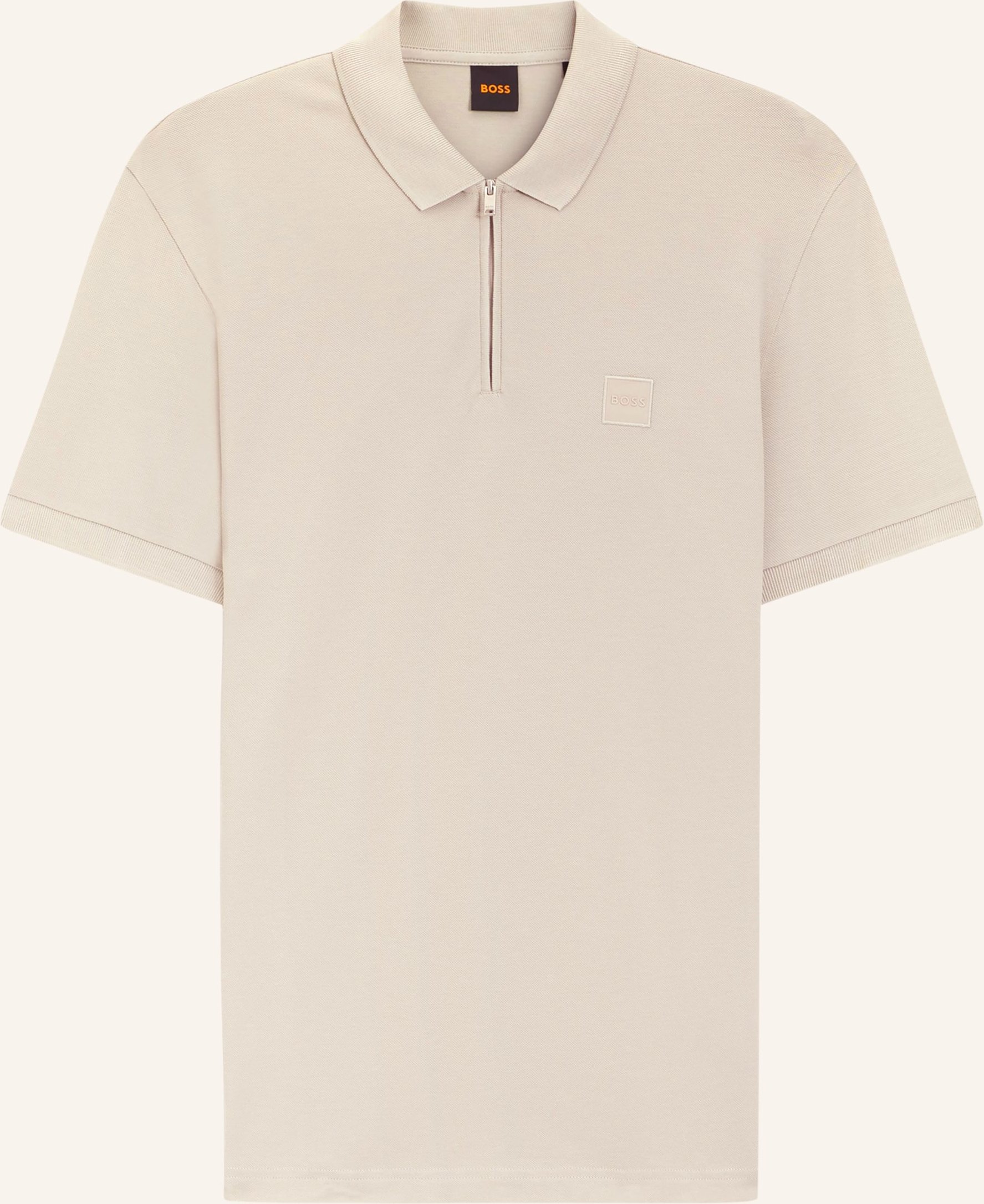 Boss Piqué-Poloshirt Passerzip beige