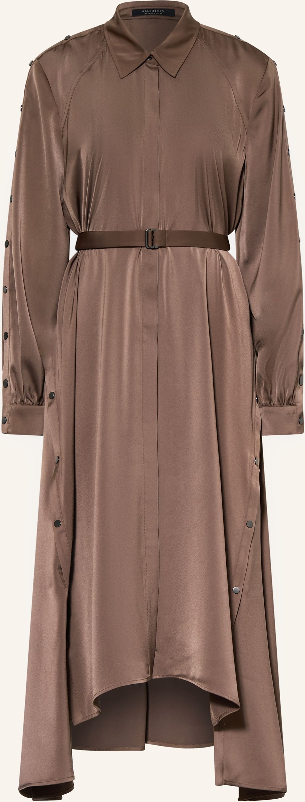 Allsaints Hemdblusenkleid Lexi Aus Satin braun
