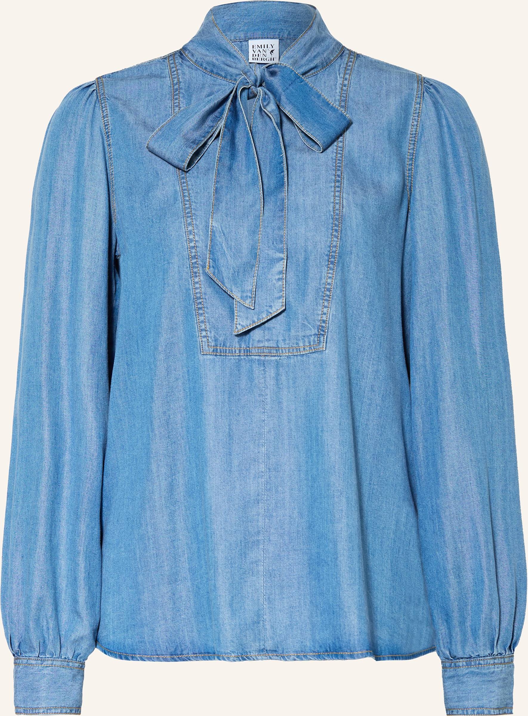 Emily Van Den Bergh Schluppenbluse In Jeansoptik blau