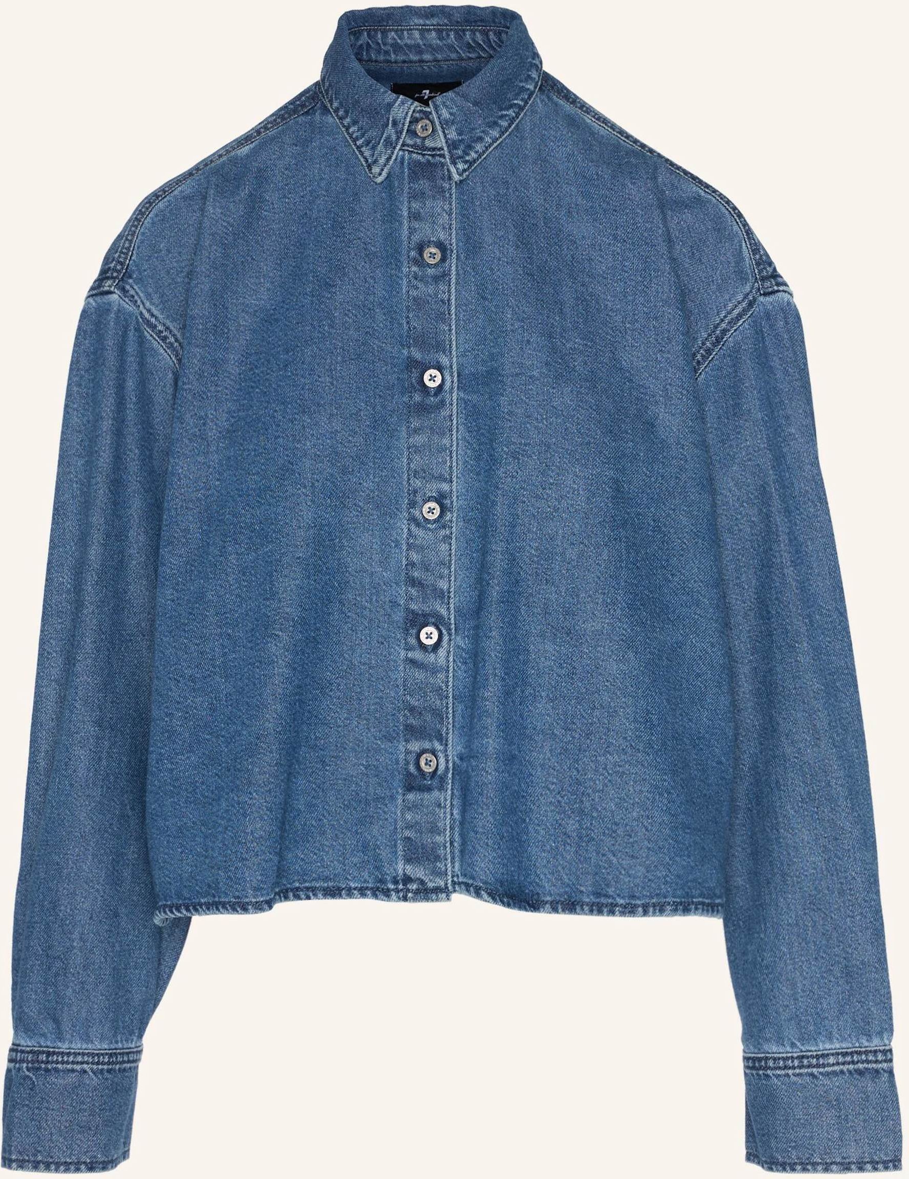 7 For All Mankind Shirt Nina Cropped blau