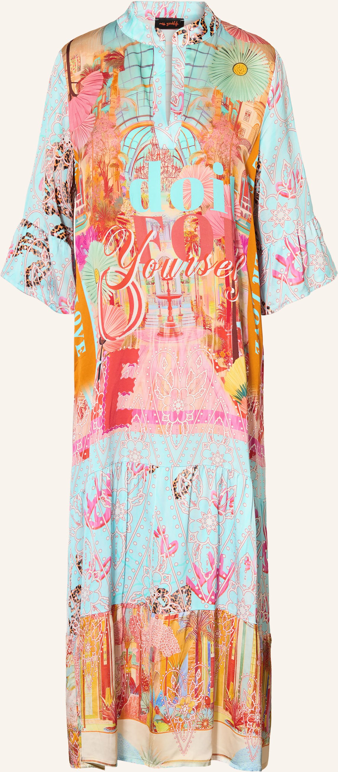 Miss Goodlife Satinkleid Mit 3/4-Arm blau