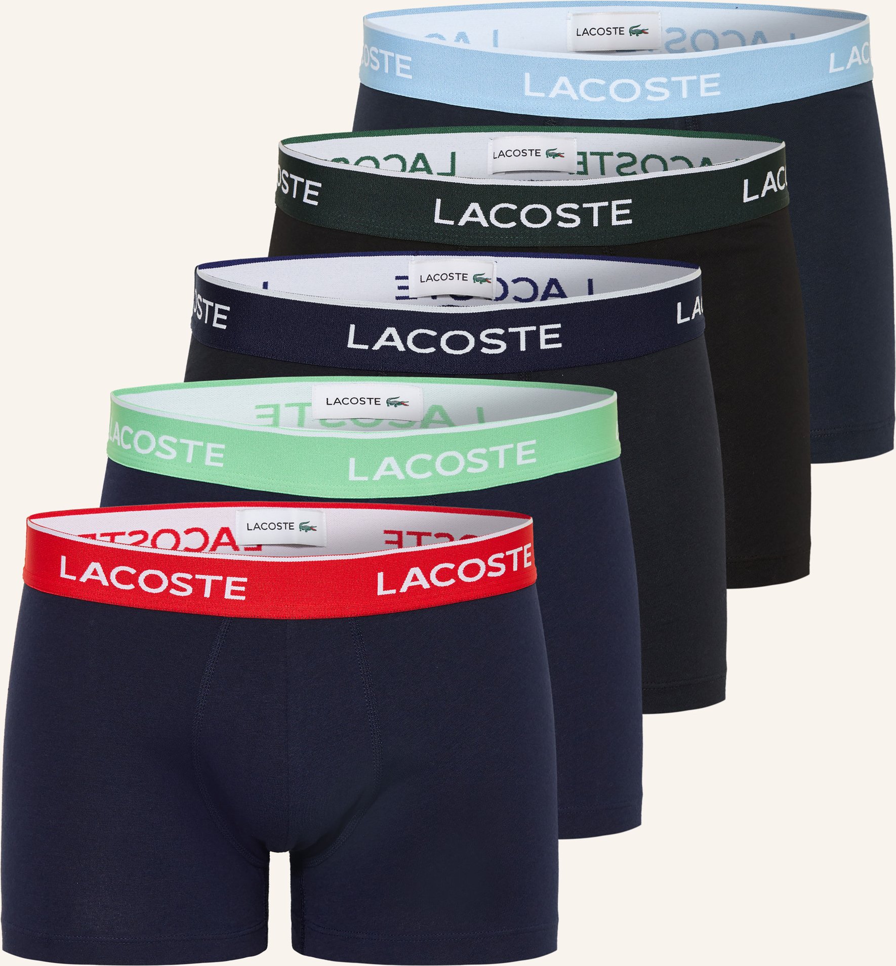 Thumbnail - Lacoste 5er-Pack Boxershorts rot