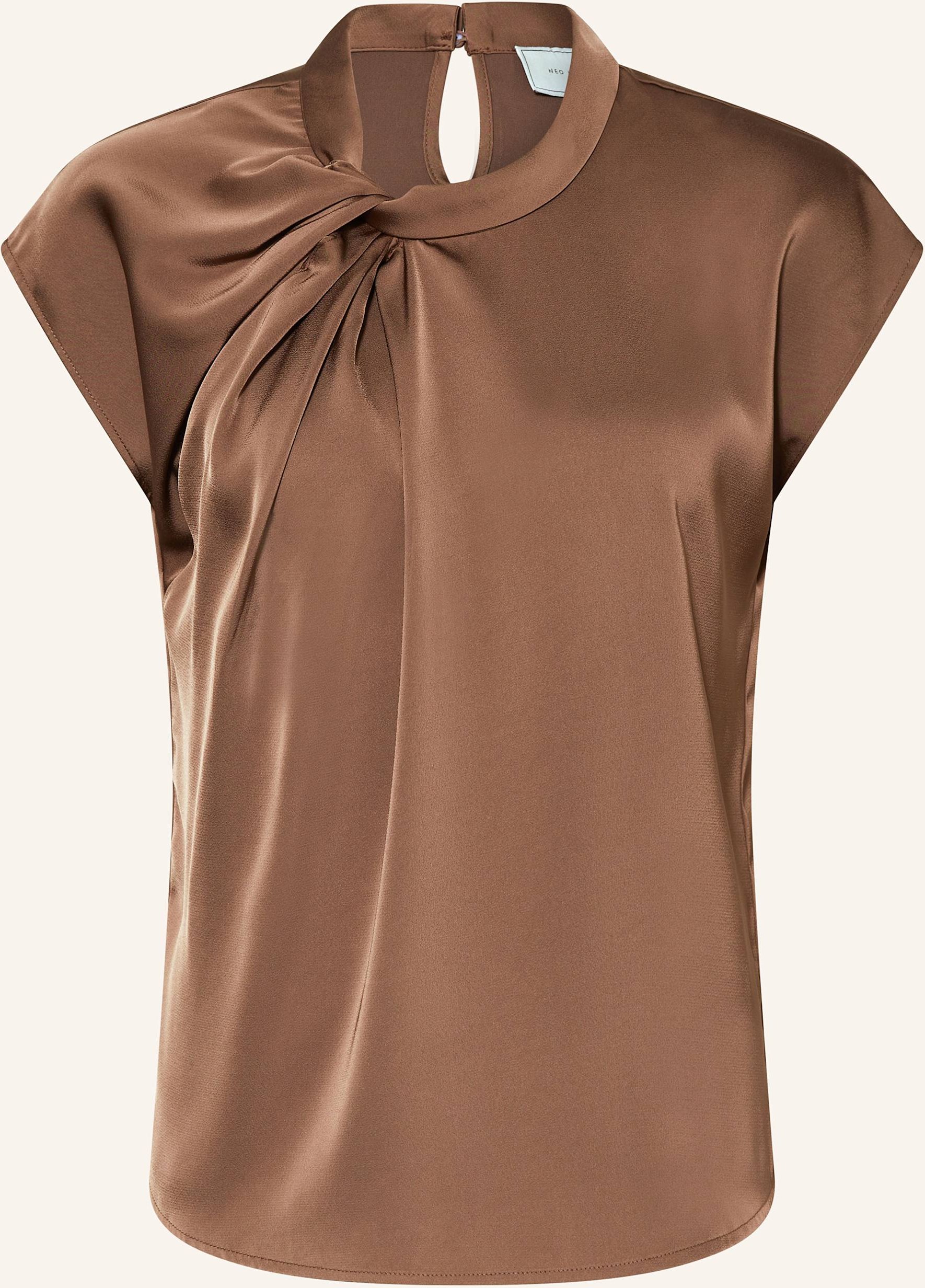 Neo Noir Blusenshirt Fleur Aus Satin braun