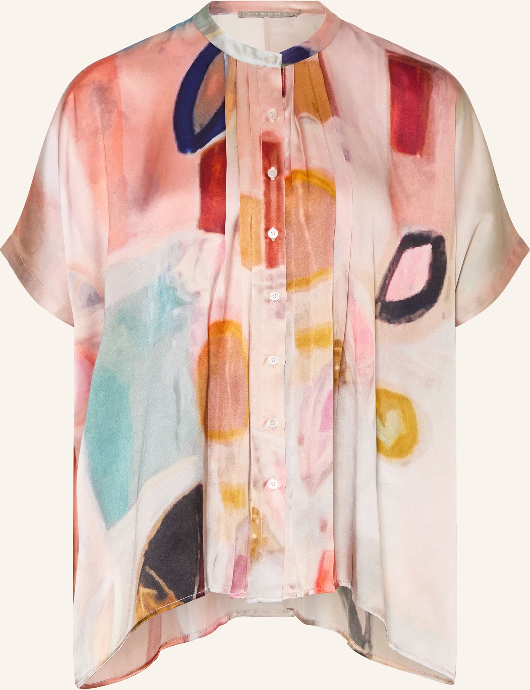 (The Mercer) N.Y. Blusenshirt French Rose Aus Seide rosa