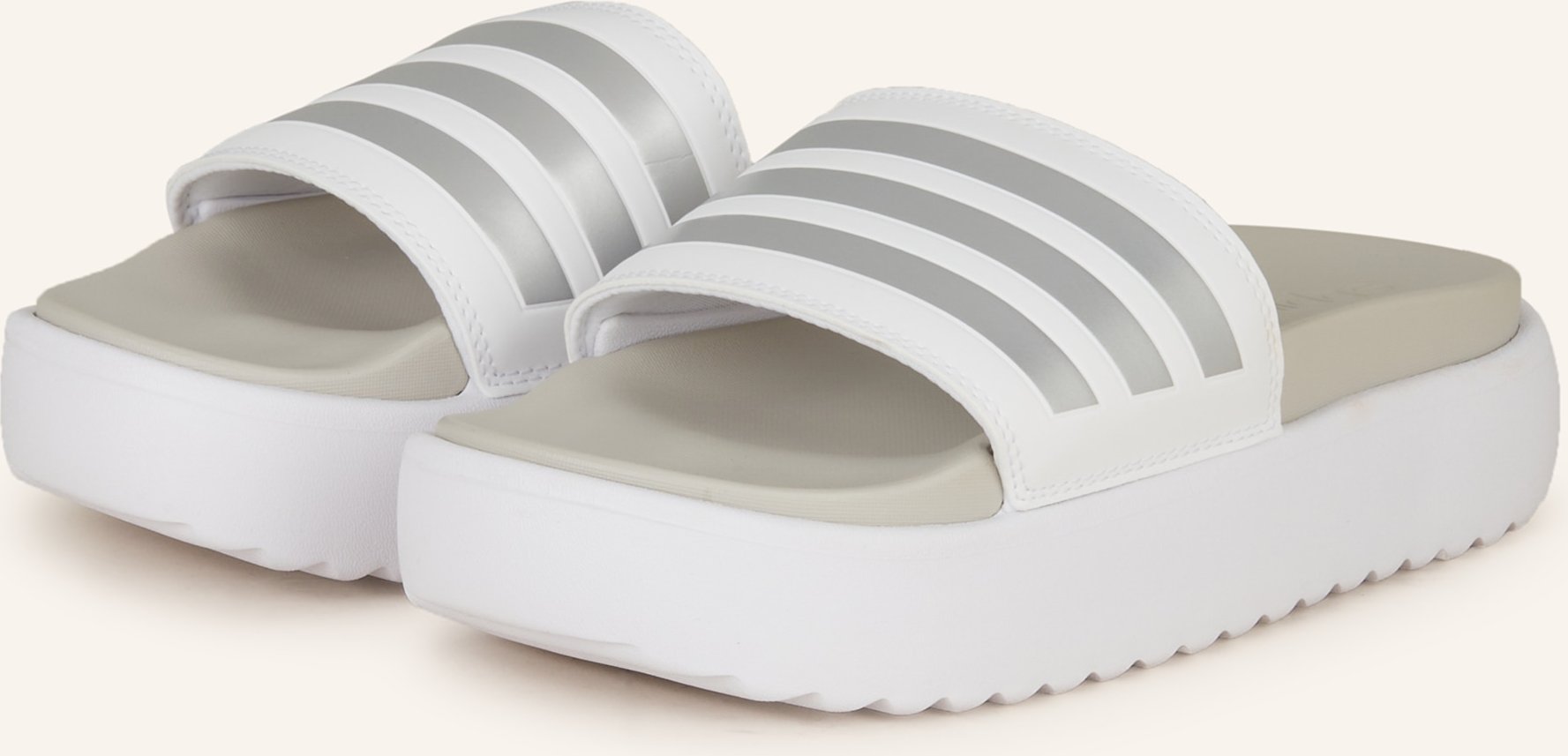 Thumbnail - Adidas Plateau-Pantoletten Adilette Platform weiss