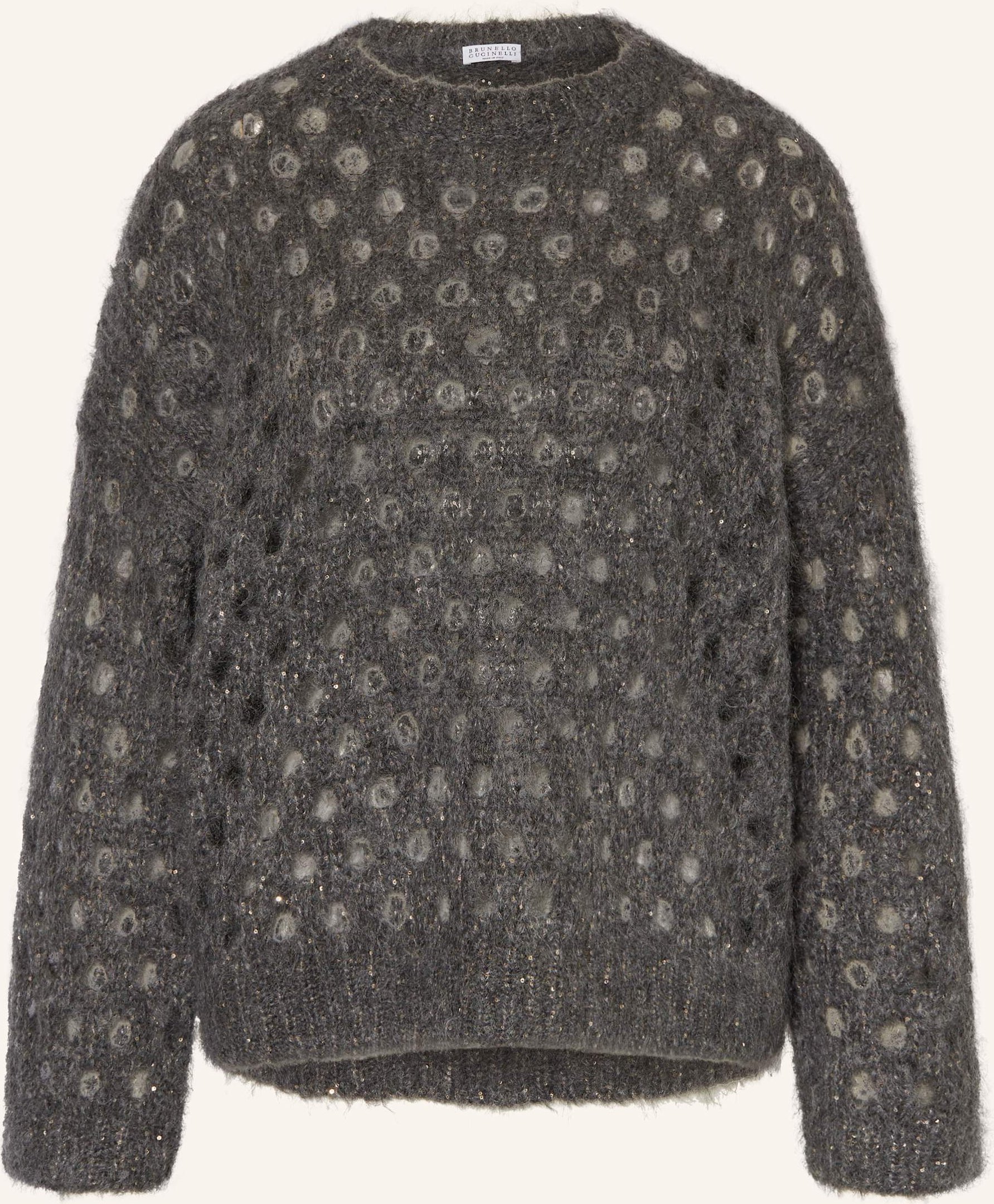 Thumbnail - Brunello Cucinelli Pullover Mit Mohair Und Pailletten grau