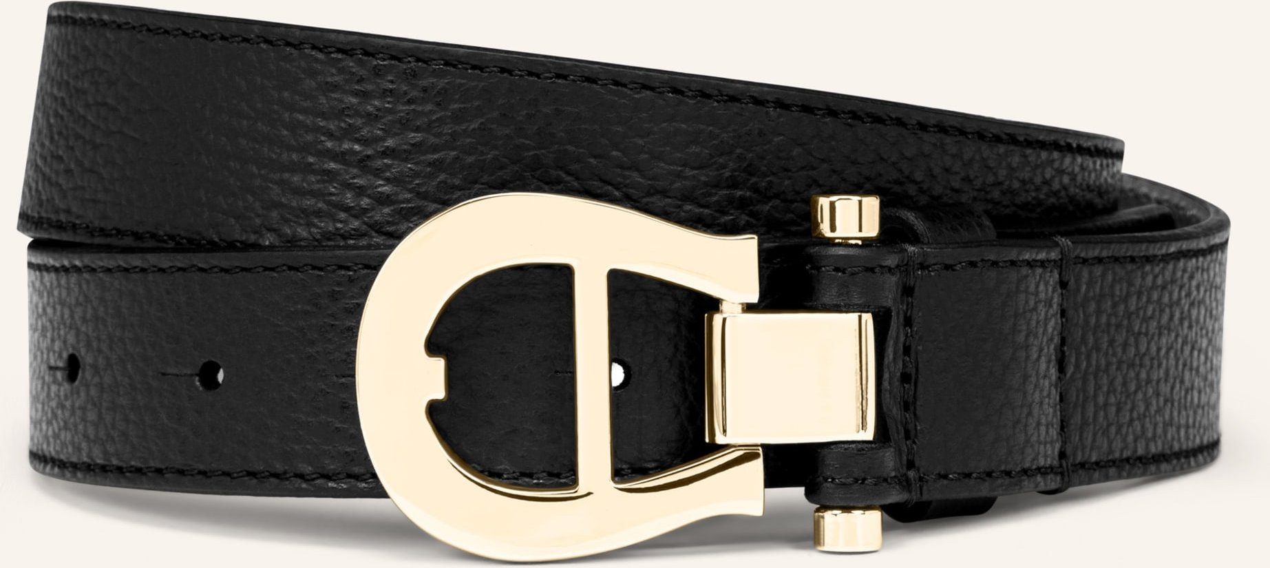 Aigner Ledergürtel Logo schwarz