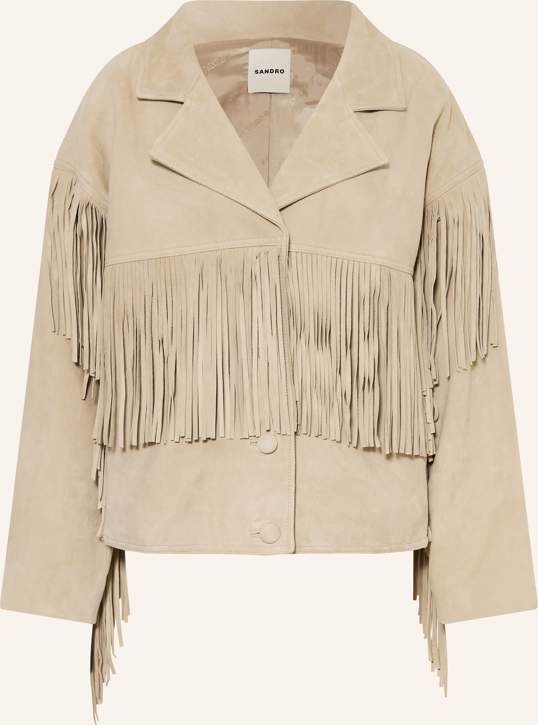 Sandro Lederjacke beige