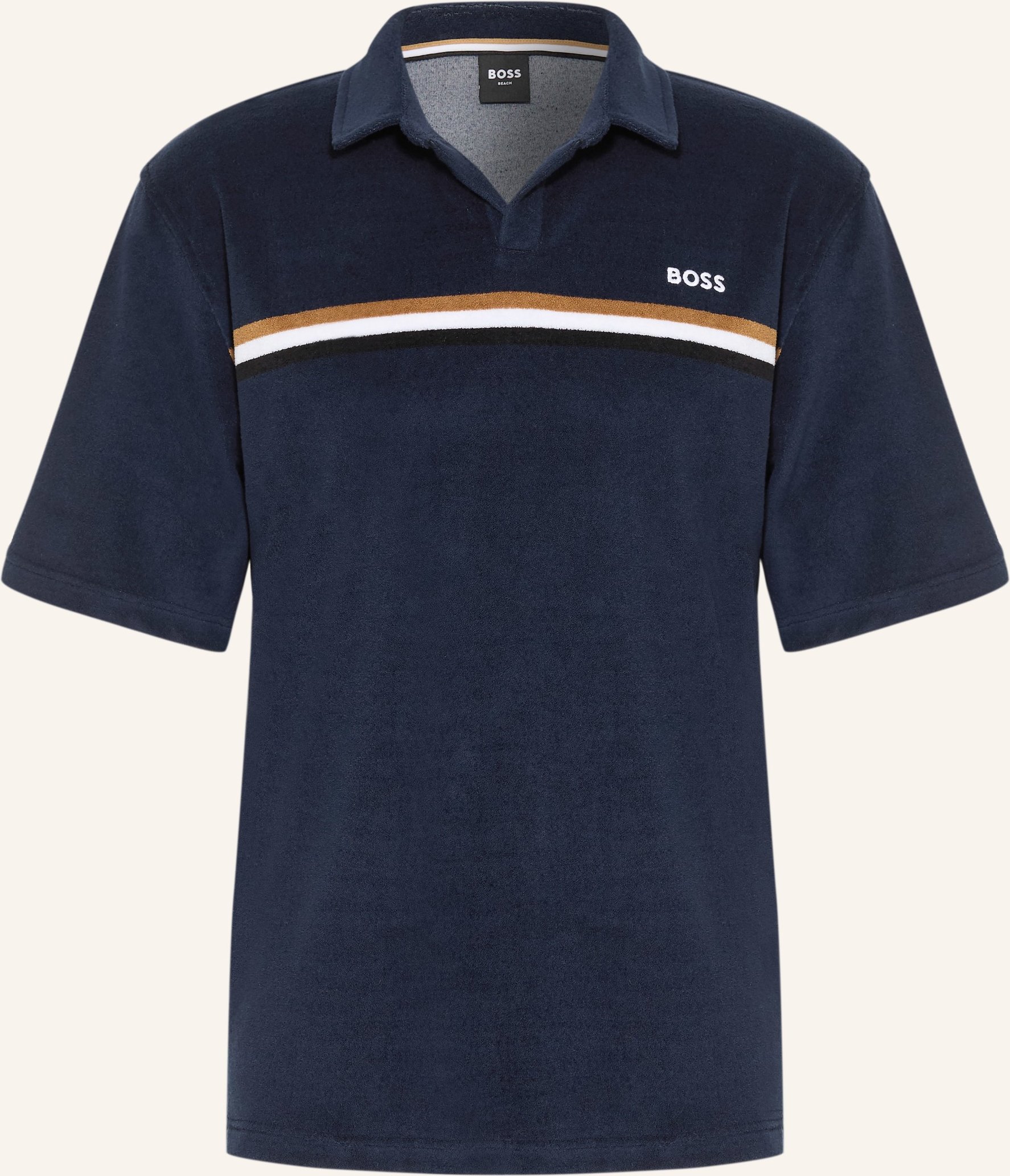 Boss Frottee-Poloshirt Iconic blau