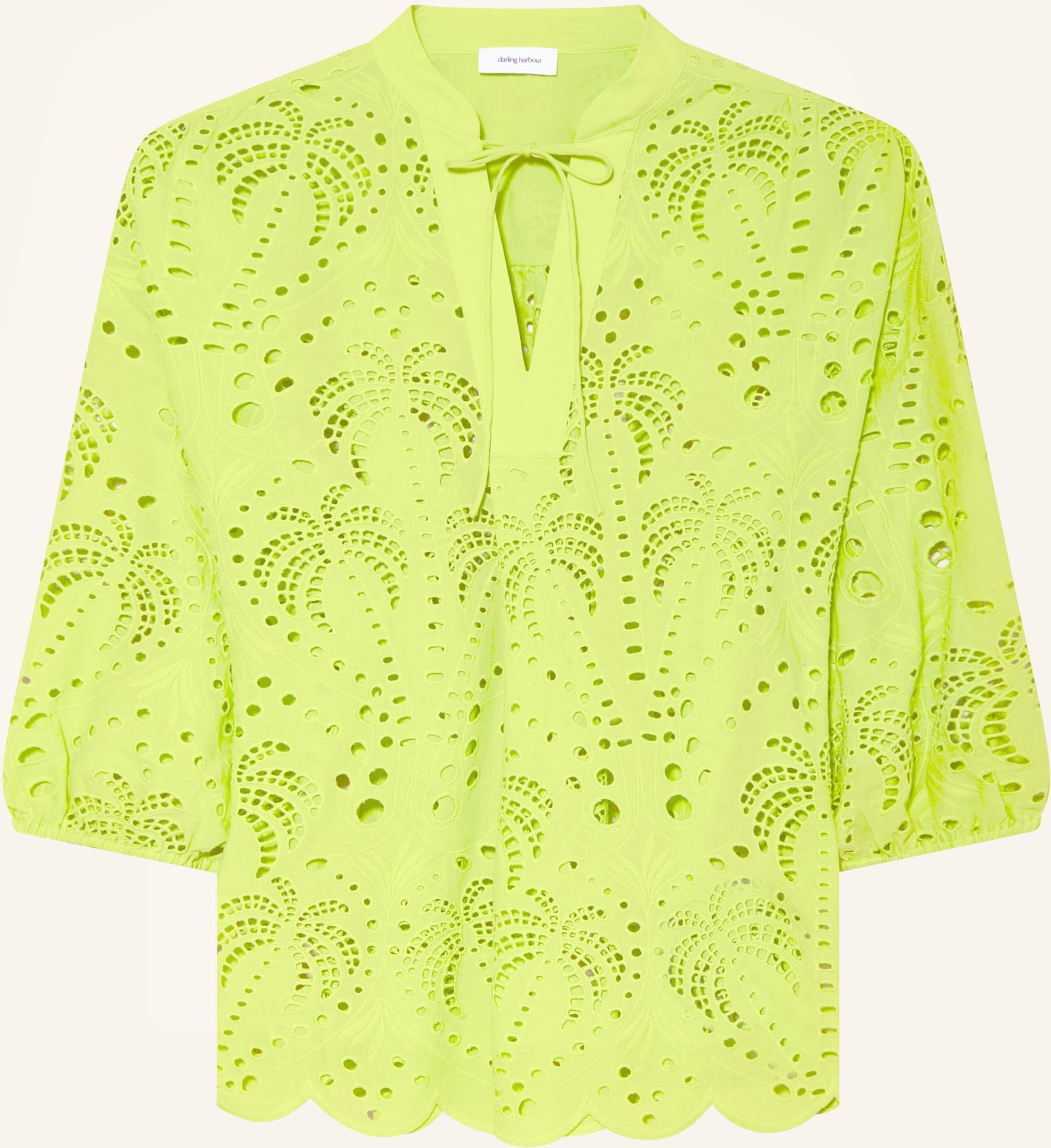 Darling Harbour Blusenshirt Aus Lochspitze Mit 3/4-Arm gruen