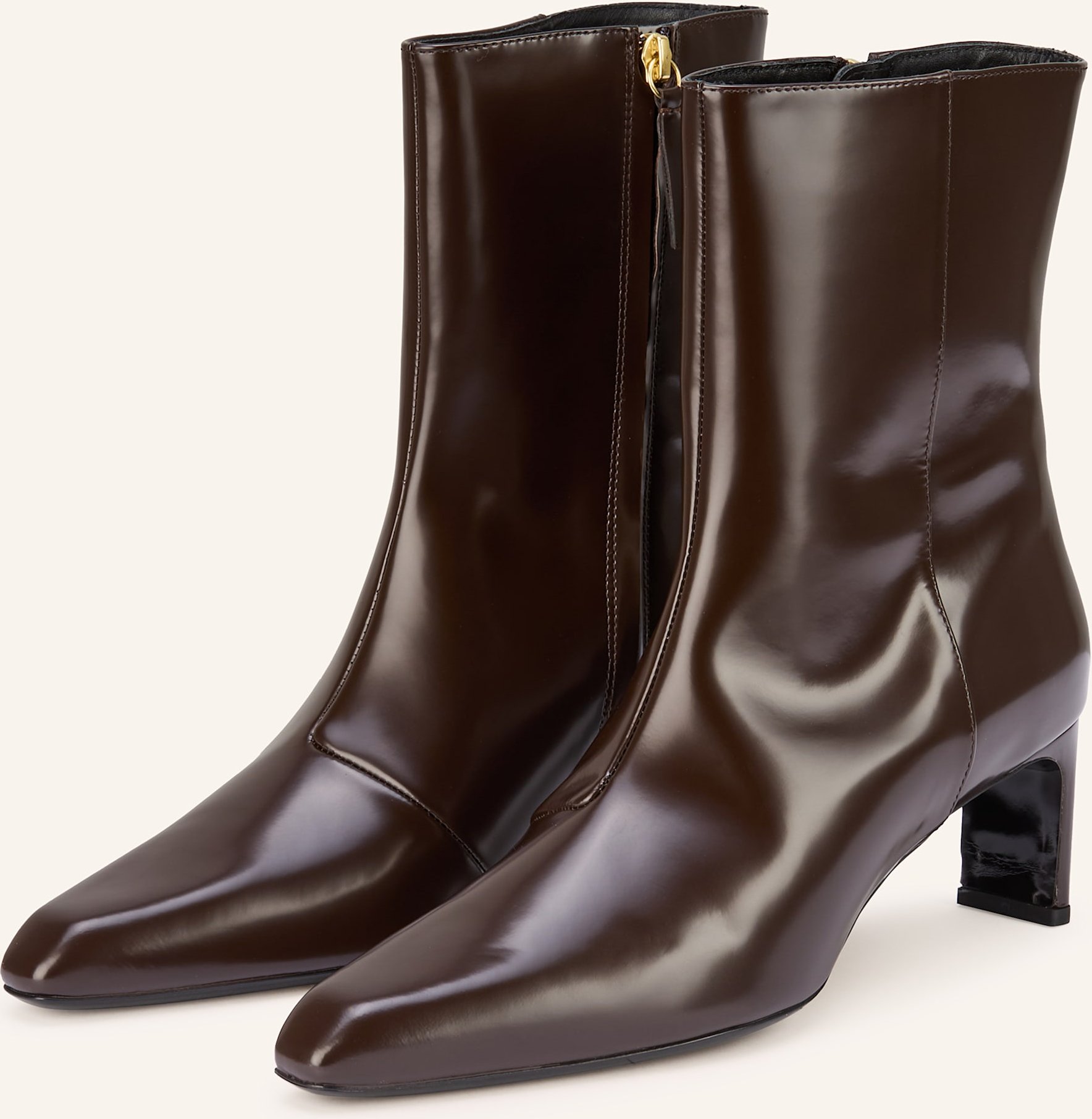 Dorothee Schumacher Lack-Stiefeletten Subtle Shine braun