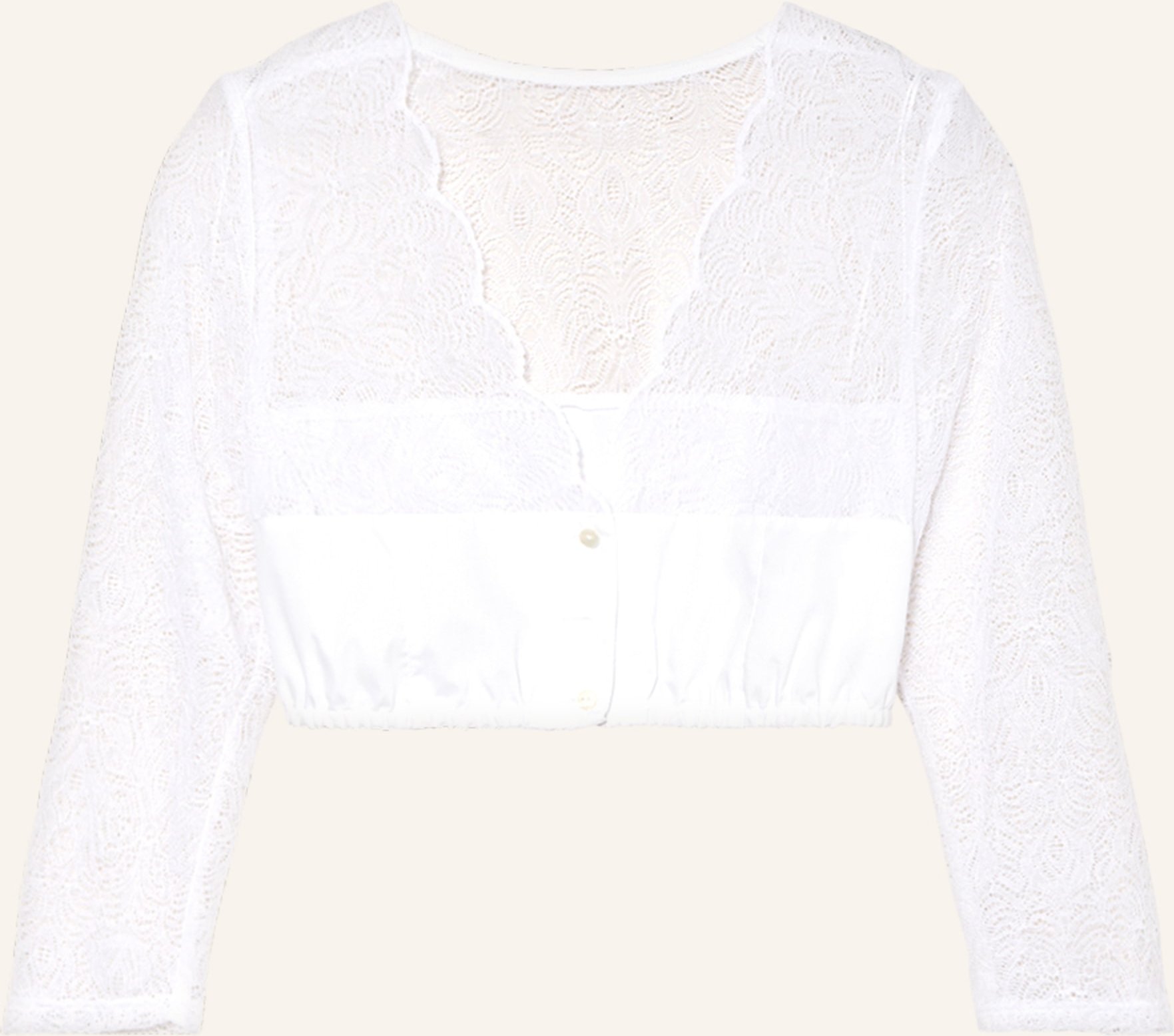 Waldorff Dirndlbluse Mit 3/4-Arm weiss